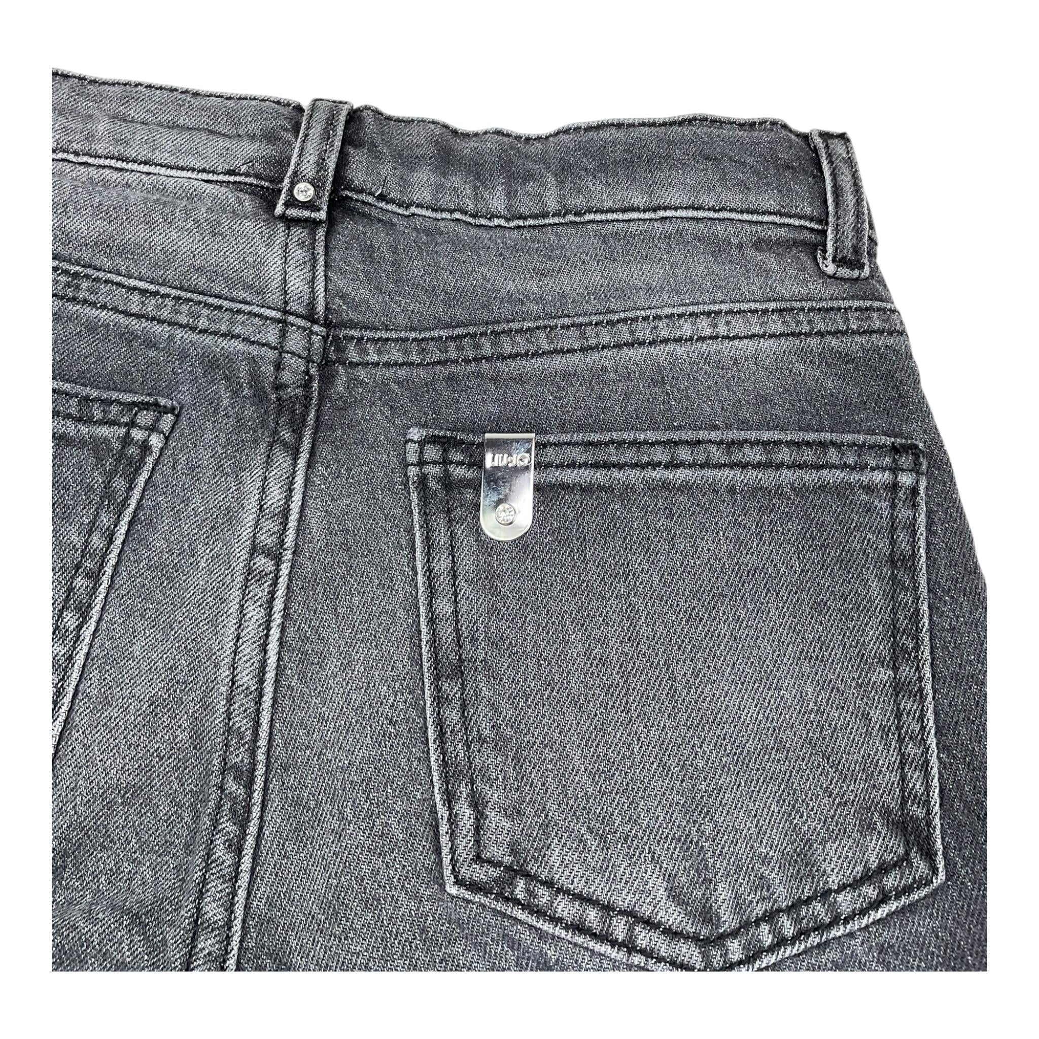 LIU JO jeans tinta unita modello palazzo Nero per Bambina GF4121 NERO LIU JO