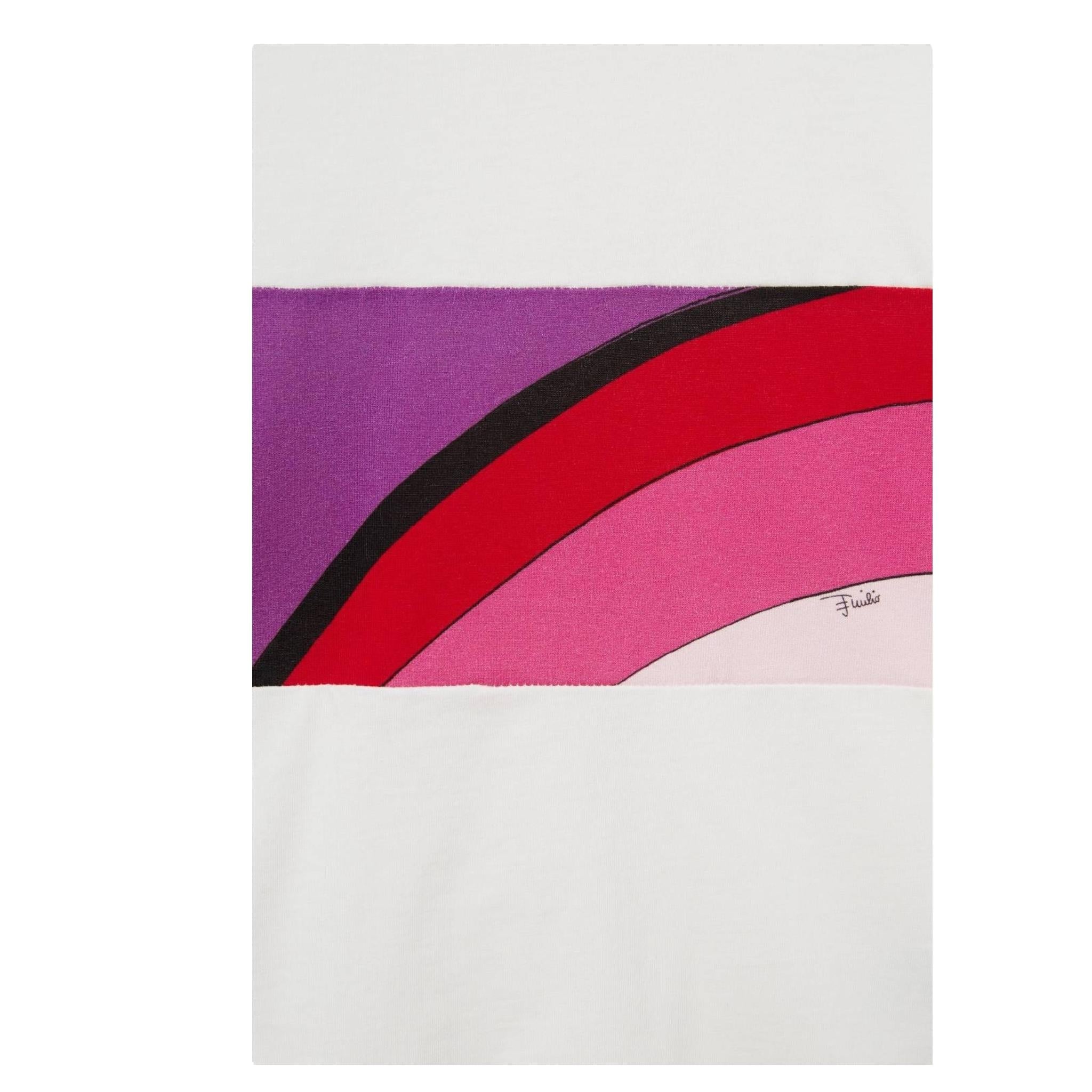EMILIO PUCCI shirt girocollo tinta unita con stampa in contrasto Bianco per Bambina PU8A40 BIANCO EMILIO PUCCI