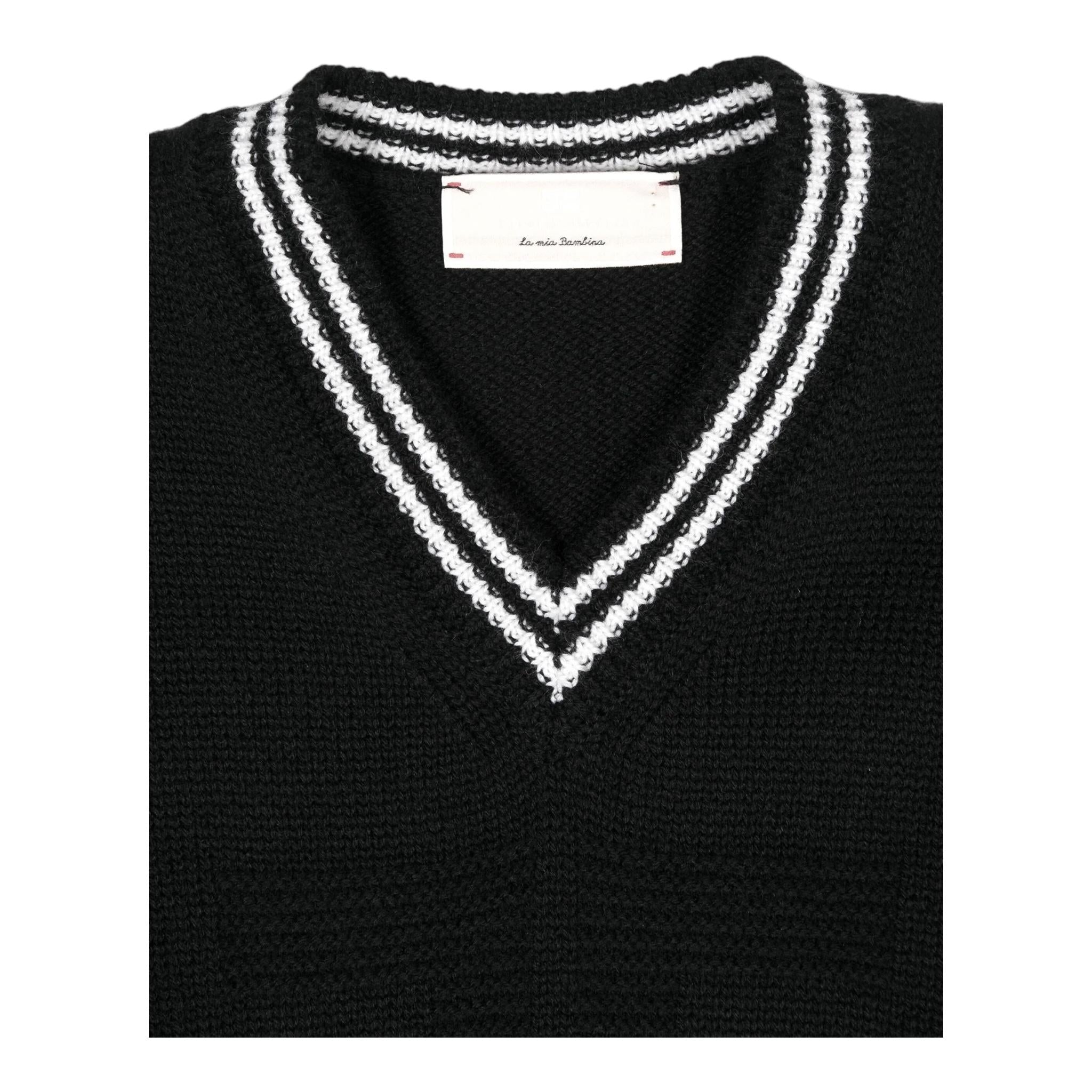 ELISABETTA FRANCHI gilet in maglia scollo a v tinta unita Nero per Bambina EFMA153 NERO ELISABETTA FRANCHI