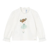 MAYORAL shirt girocollo tinta unita con stampa in contrasto Panna per Bambina 2048XX PANNA MAYORAL