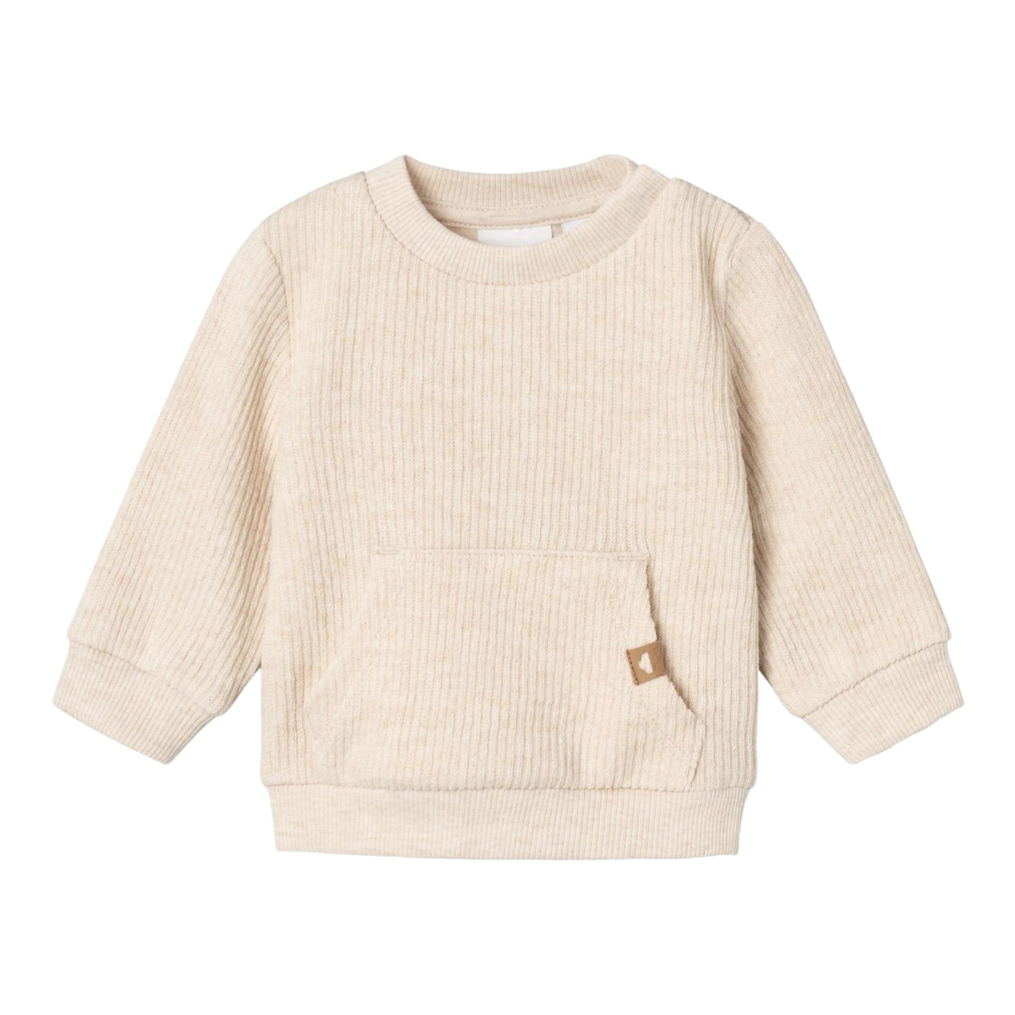 NAME IT felpa girocollo tinta unita in maglia Beige per Neonato 13233492 BEIGE NAME IT