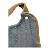 LA STUPENDERIA bavetta bicolore con finti bottoni Azzurro/beige per Neonato TBBV00 AZZURRO/BEIGE LA STUPENDERIA