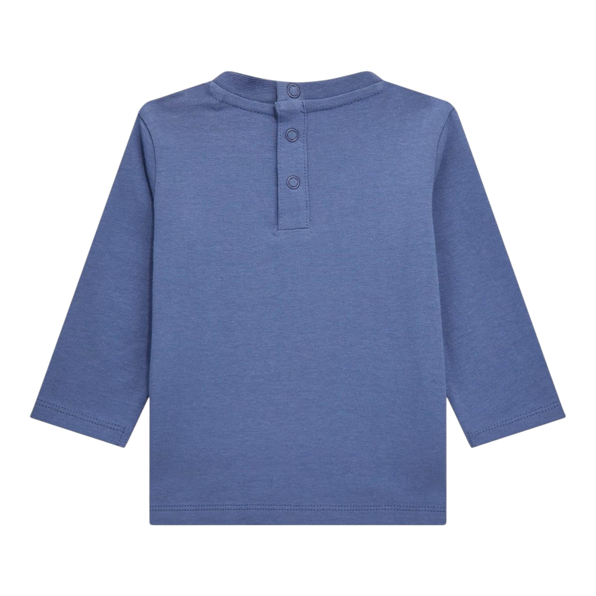 GUESS shirt girocollo tinta unita ocn logo Blu per Neonato I4YI01K8HM4X BLU GUESS