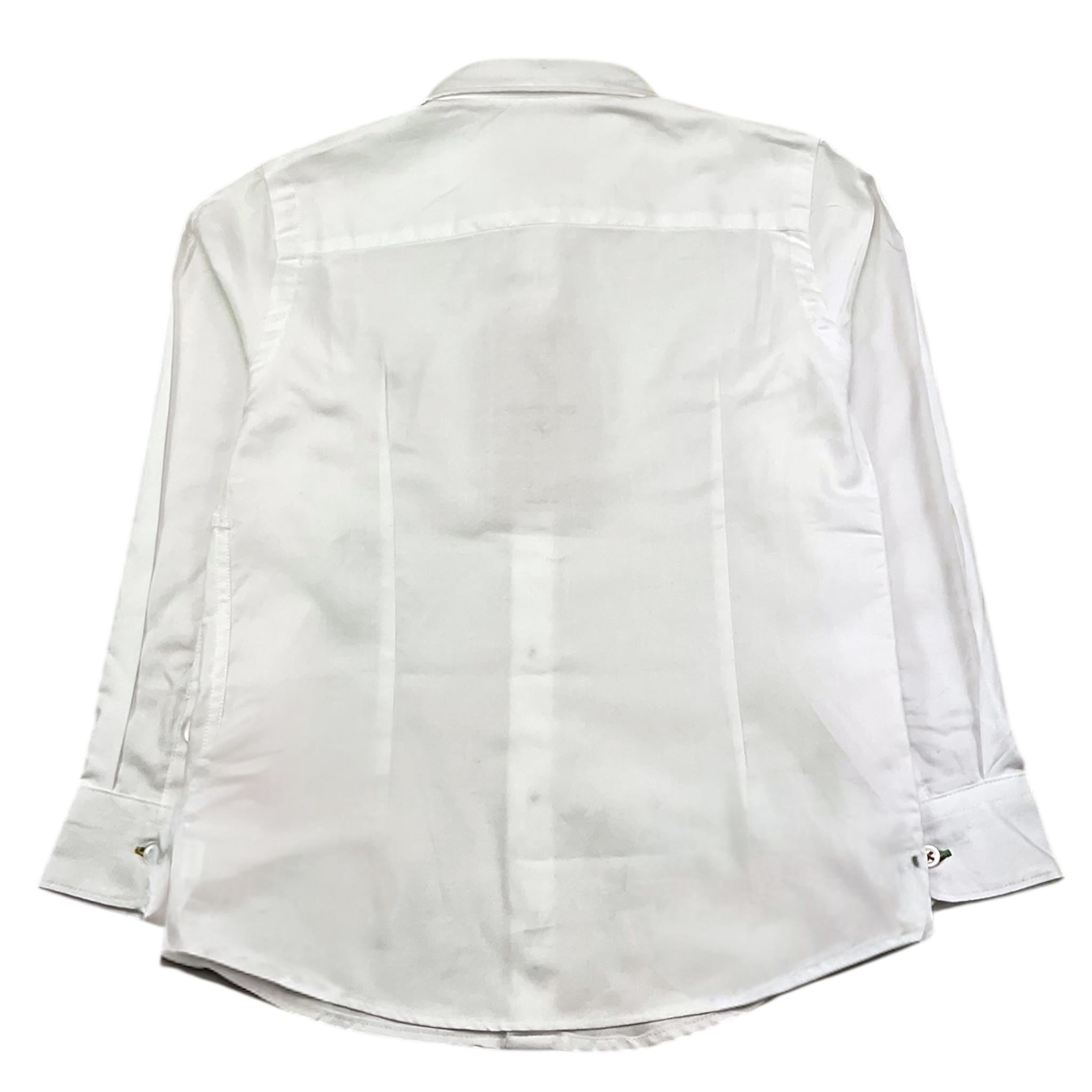 MANUEL RITZ camicia manica lunga con ricamo logo,tinta unita Bianco per Bambino MR2352 BIANCO MANUEL RITZ