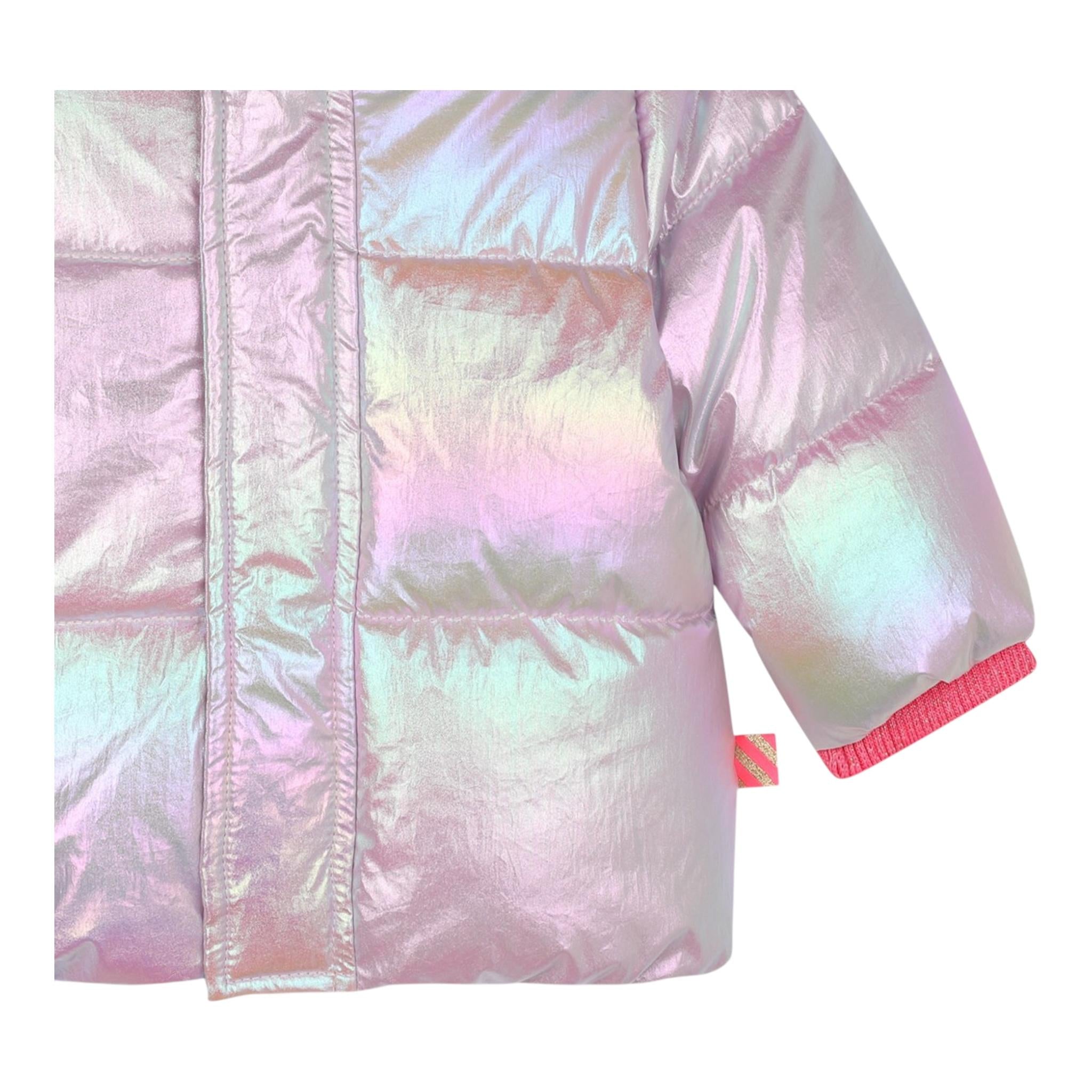 BillIEBLUSH giubbino tinta unita effetto aurora boreale cn cappuccio Rosa per Neonata U20401 ROSA BillIEBLUSH