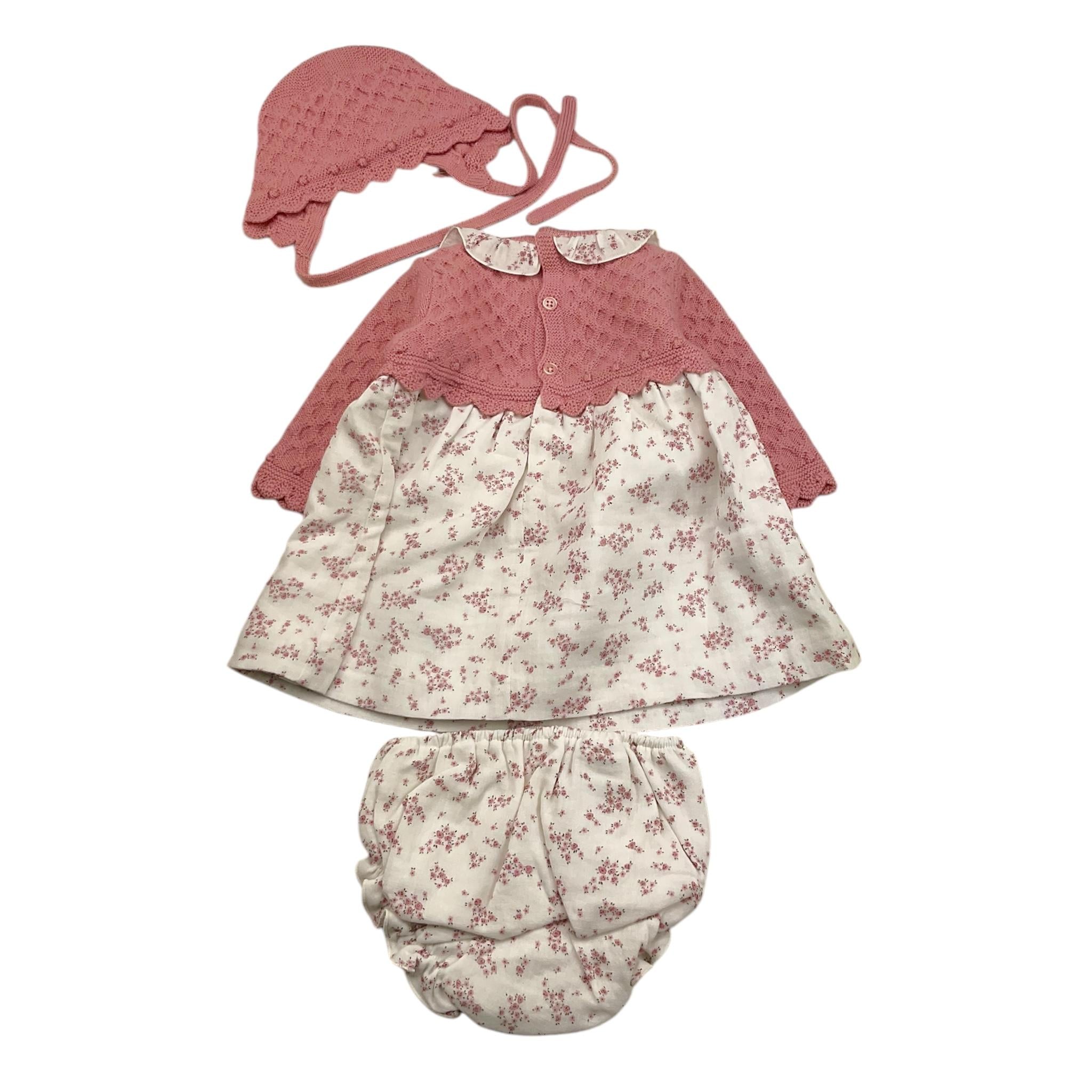 PAZ RODRIGUEZ abito set 3pz abito-cappello-coulotte Rosa per Neonata 004111981 ROSA PAZ RODRIGUEZ