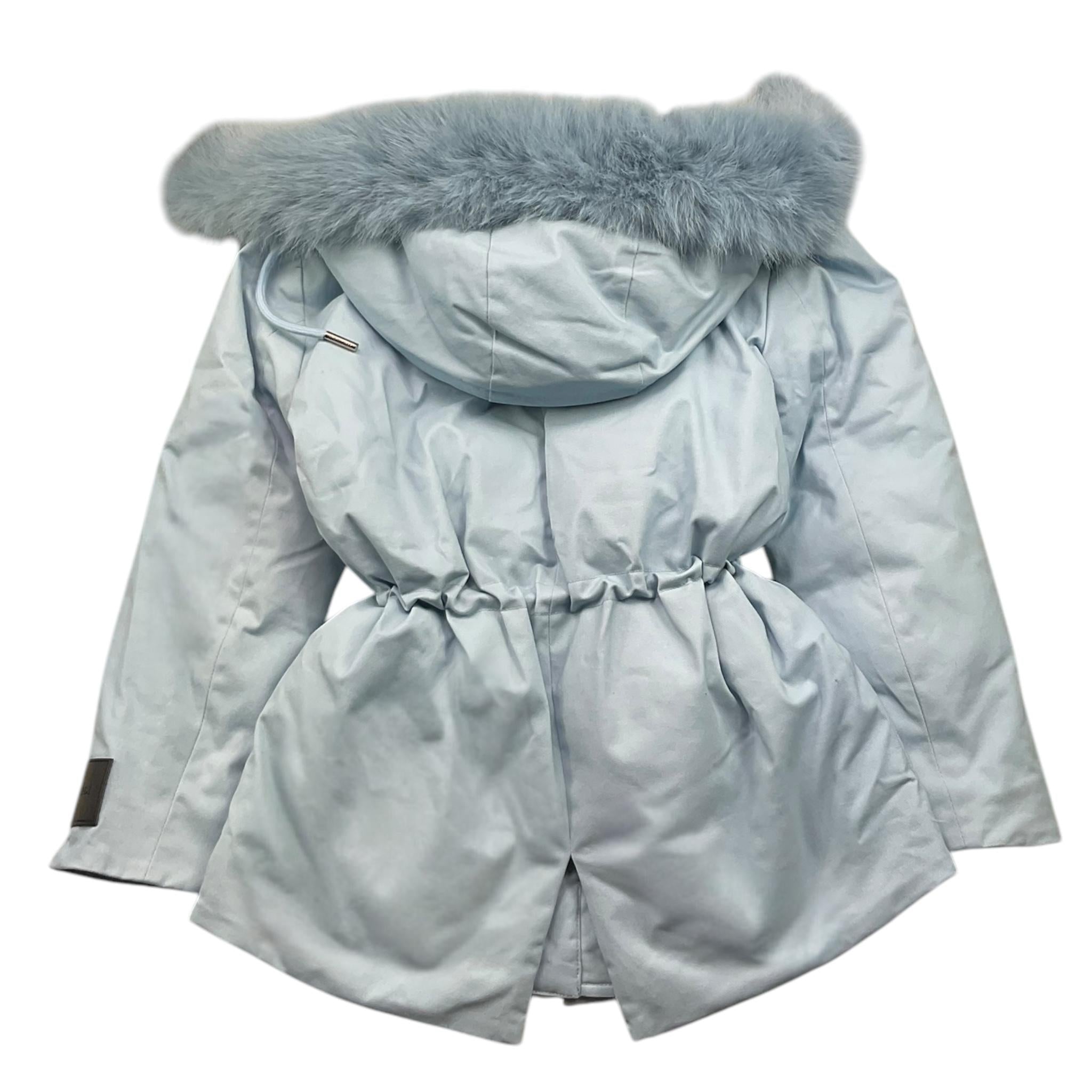TRUSSARDI parka tinta unita con cappuccio Azzurro per Bambina TGA25030GB AZZURRO TRUSSARDI