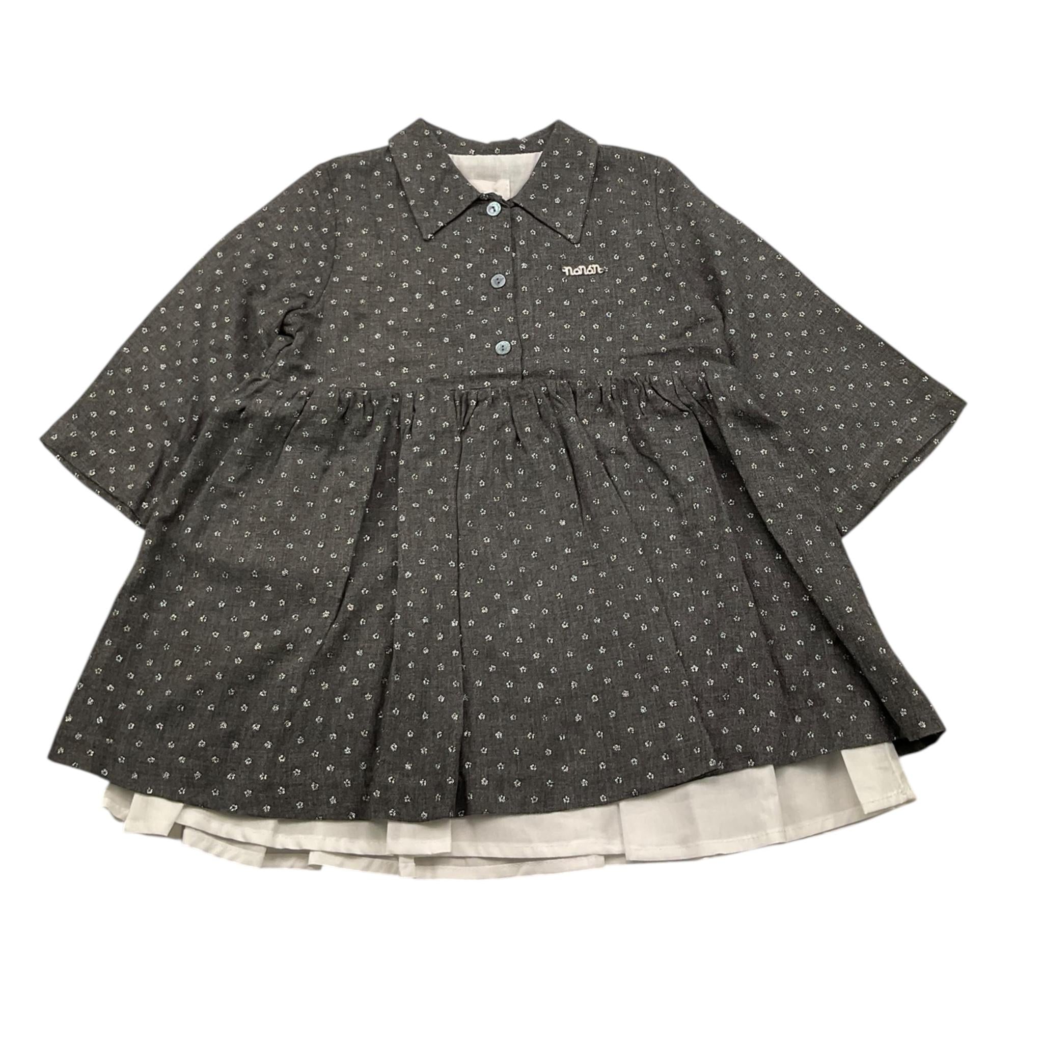 NANAN abito manica lunga tinta unita Grigio per Bambina I2343024GRJ GRIGIO NANAN