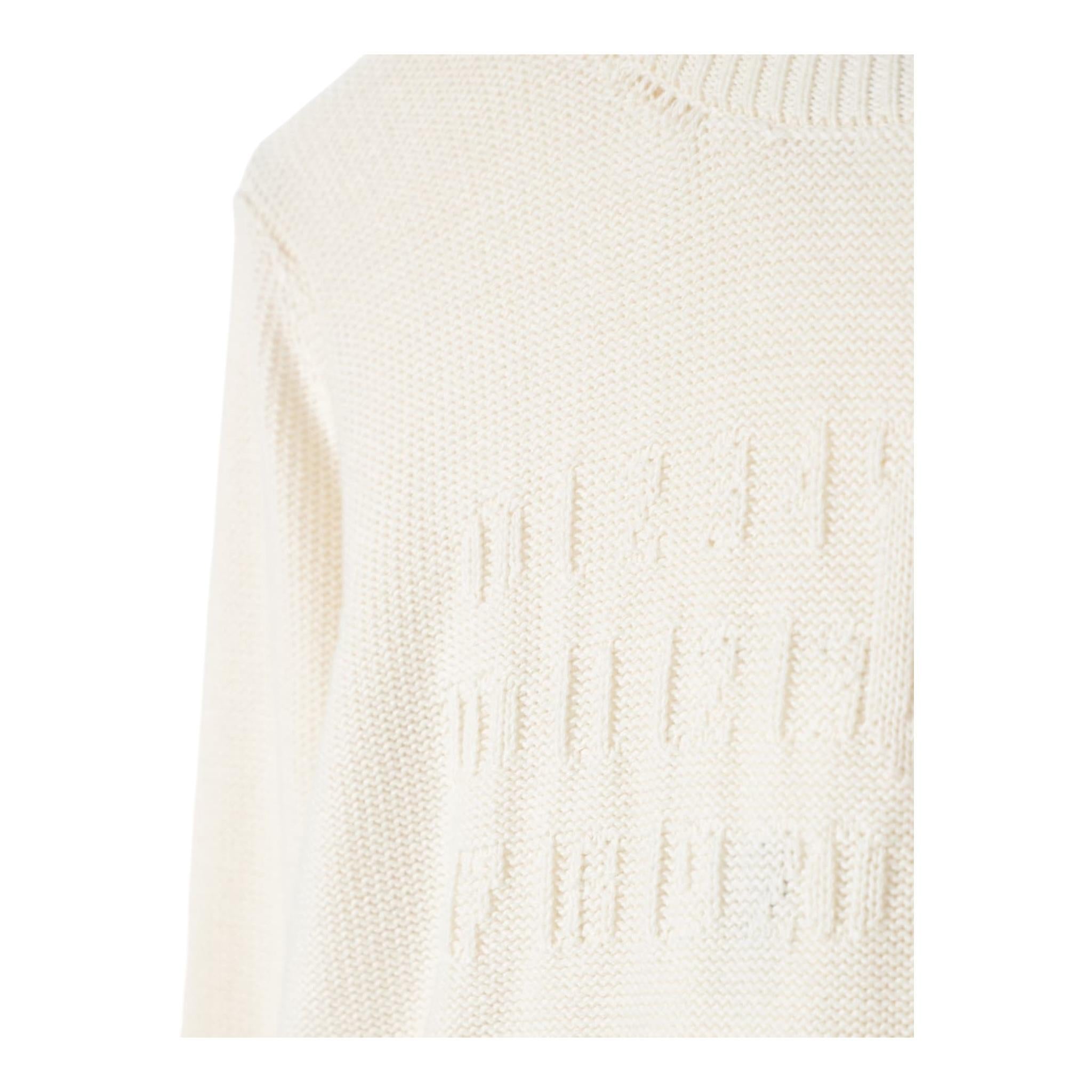 MAISON MARGIELA maglia girocollo tinta unita con ricami Panna per Bambina M60705 PANNA MAISON MARGIELA