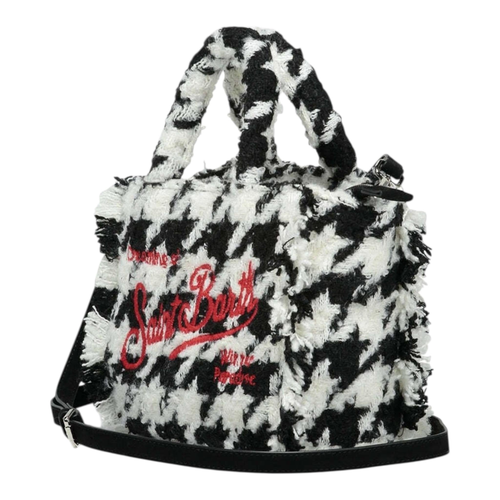 SAINT BARTH borsa bicolorfe con fantasia e logo Bianco/nero per Bambina COL0015 BIANCO/NERO SAINT BARTH