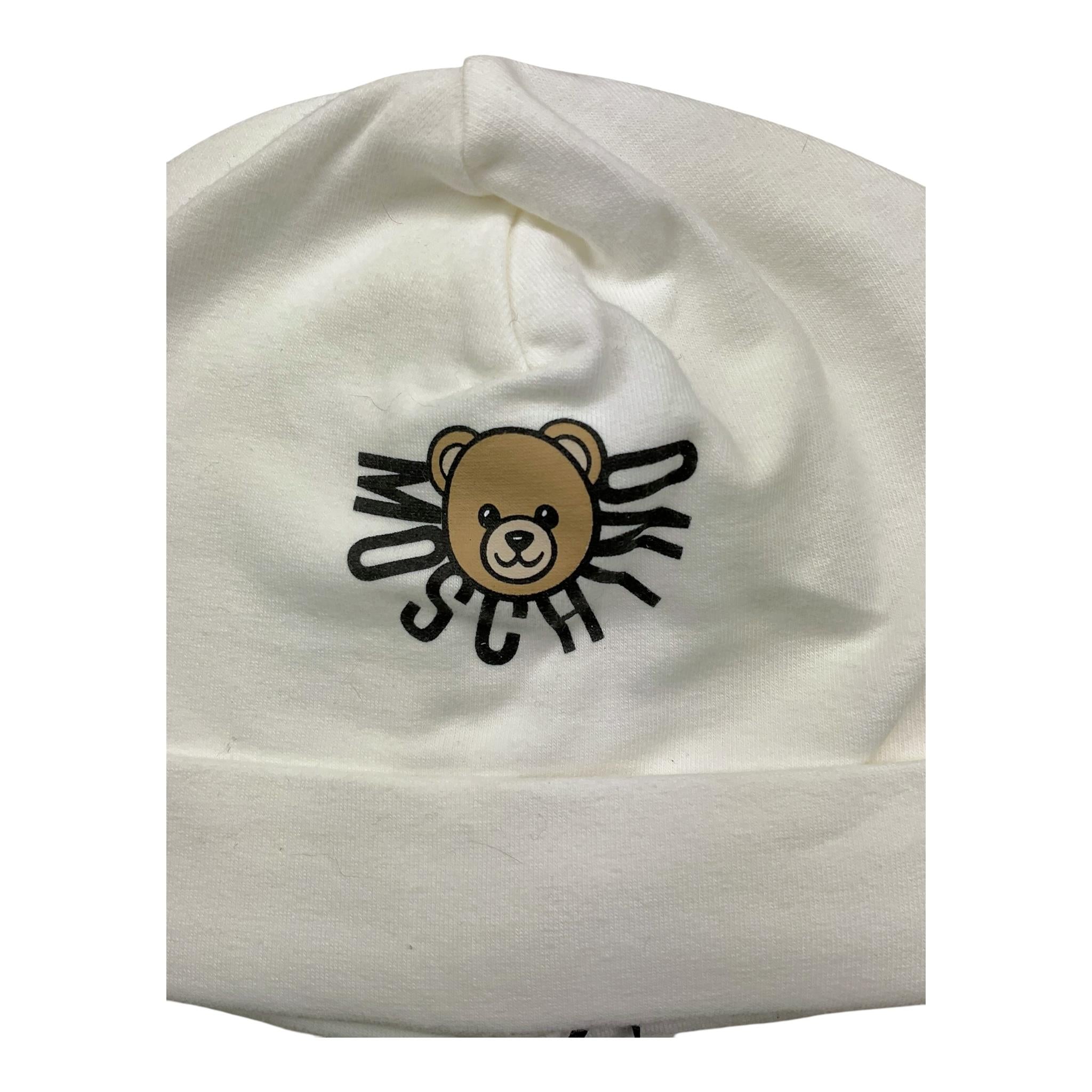 MOSCHINO cappello tinta unita con stampa Bianco per Neonato MXX031 BIANCO MOSCHINO