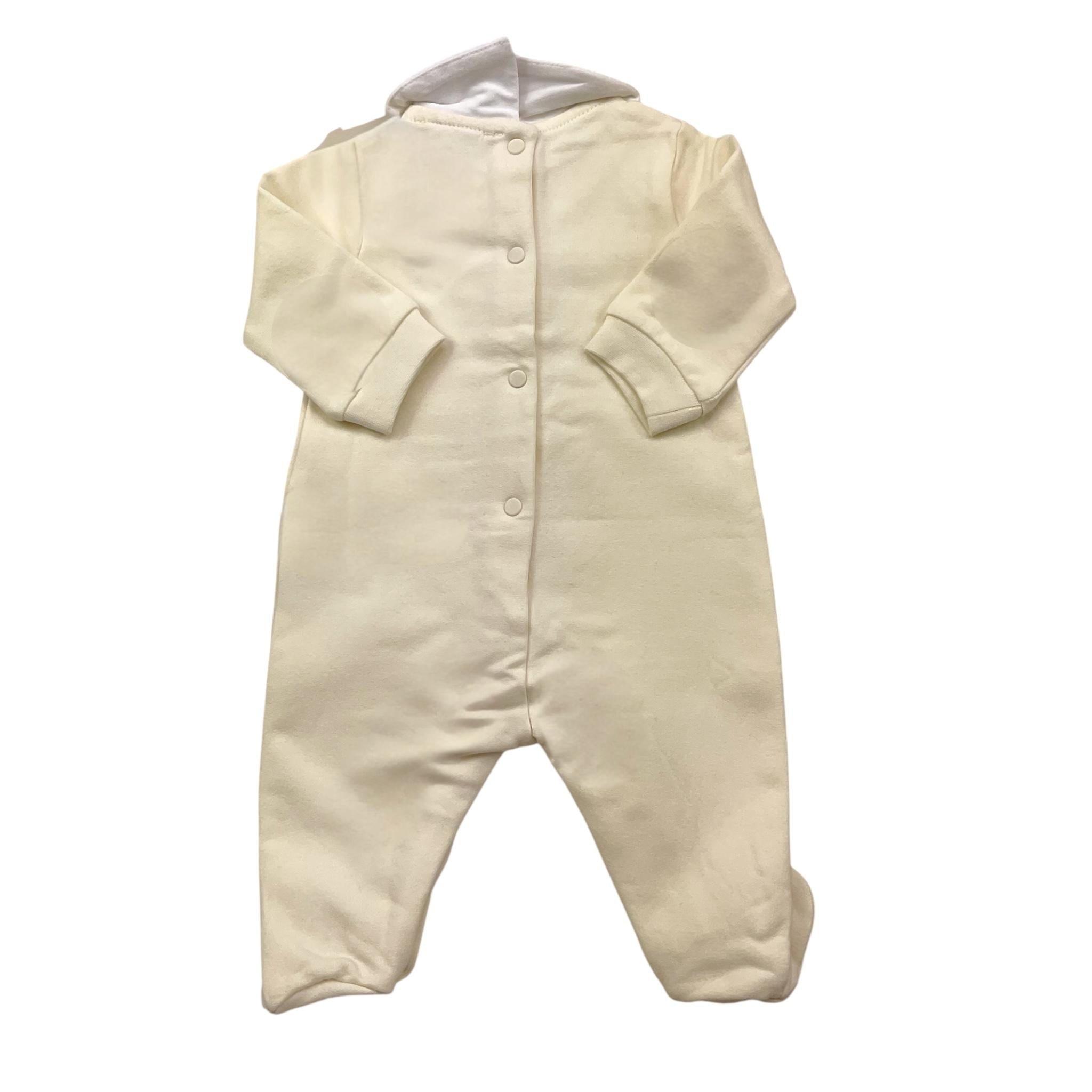 CESARE PACIOTTI tutina manica lunga tinta unita con logo Panna per Neonato TCP5302NX PANNA CESARE PACIOTTI