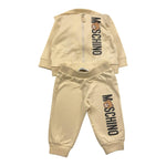 MOSCHINO completo 2pz felpa-pantalone tinta unita Beige per Neonato MUK05D BEIGE MOSCHINO