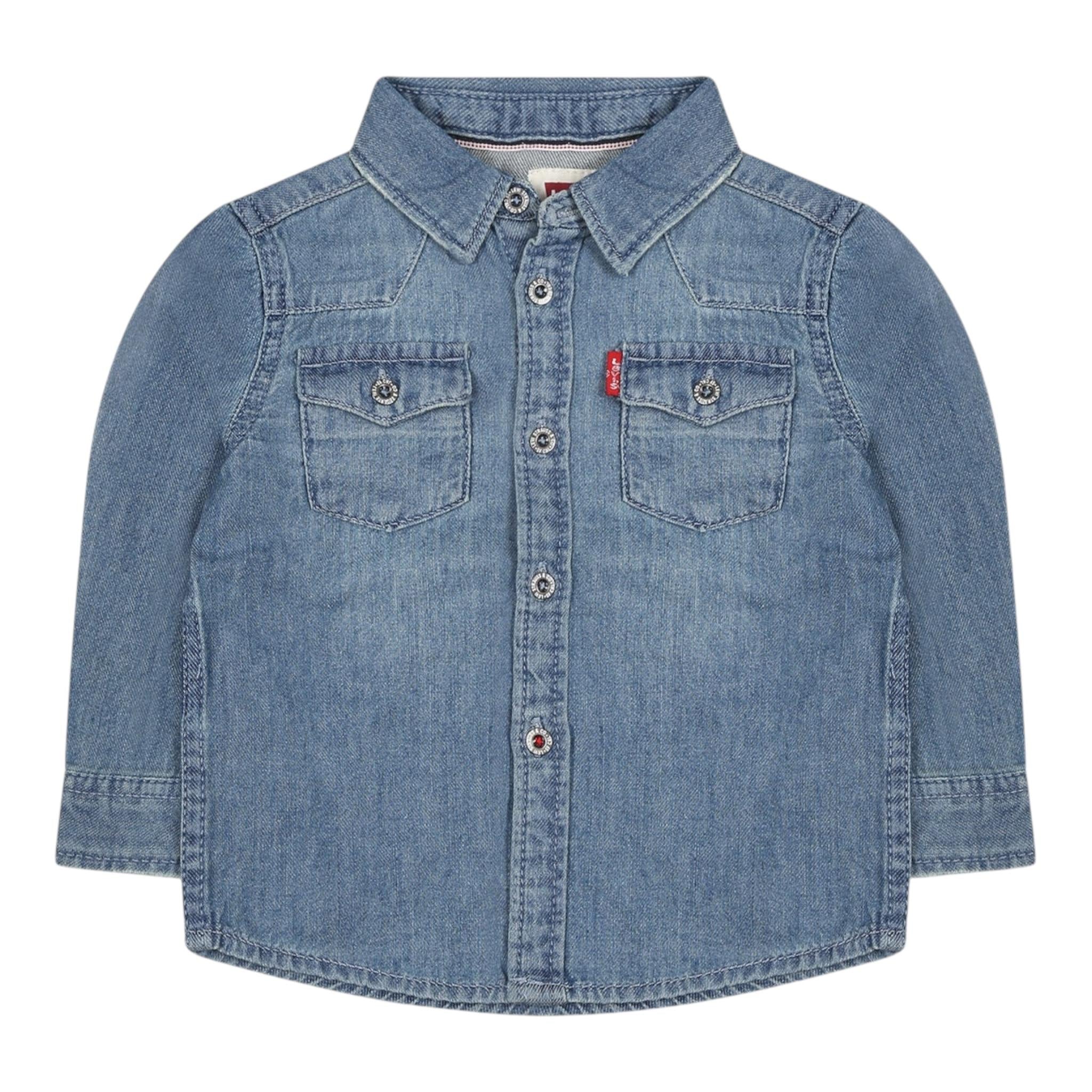 LEVI'S camicia in denim tinta unita  Azzurro per Neonato 6E6866 AZZURRO LEVI'S