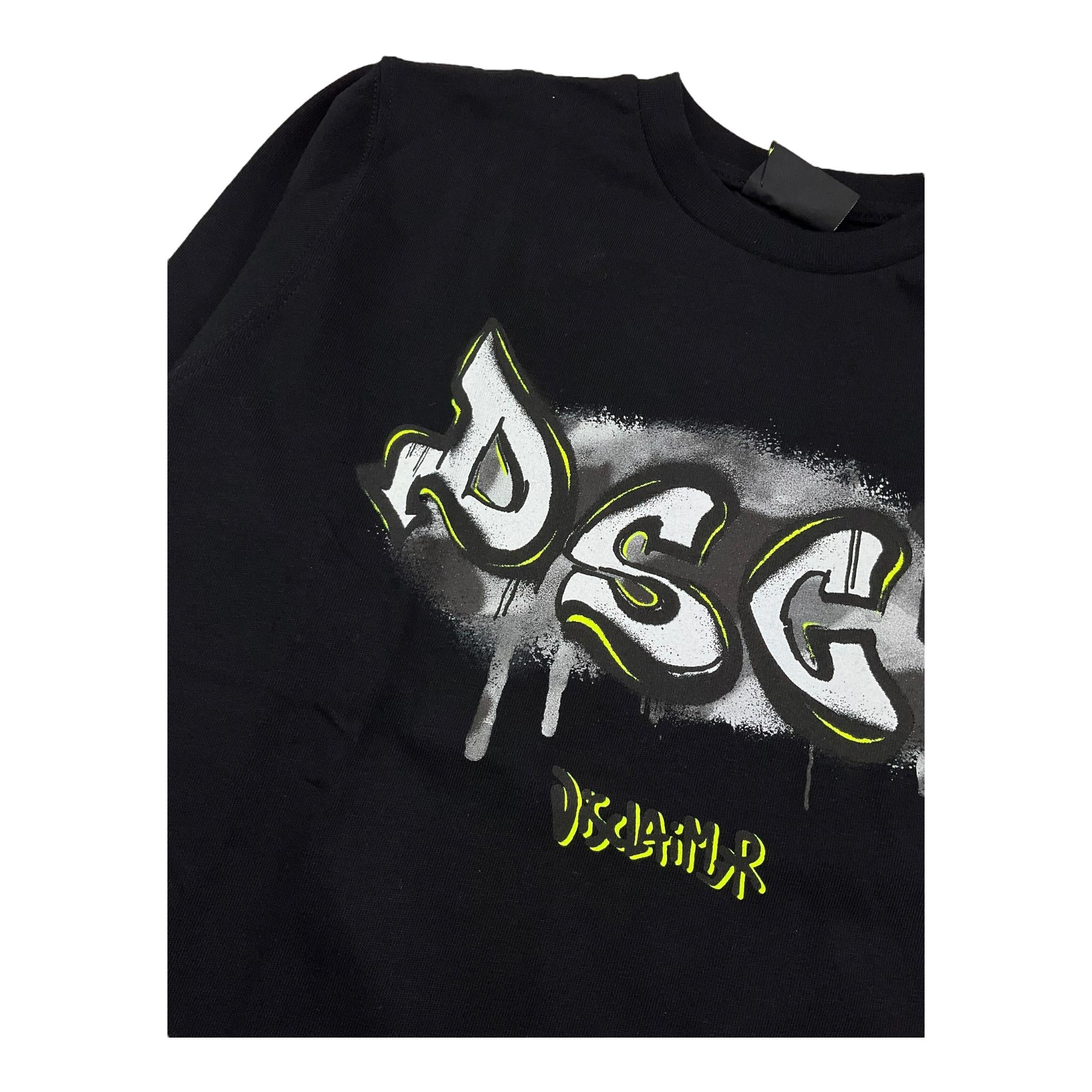 DISCLAIMER shirt girocollo tinta unita con stampa logo Nero per Bambino 24IDK58249 NERO DISCLAIMER