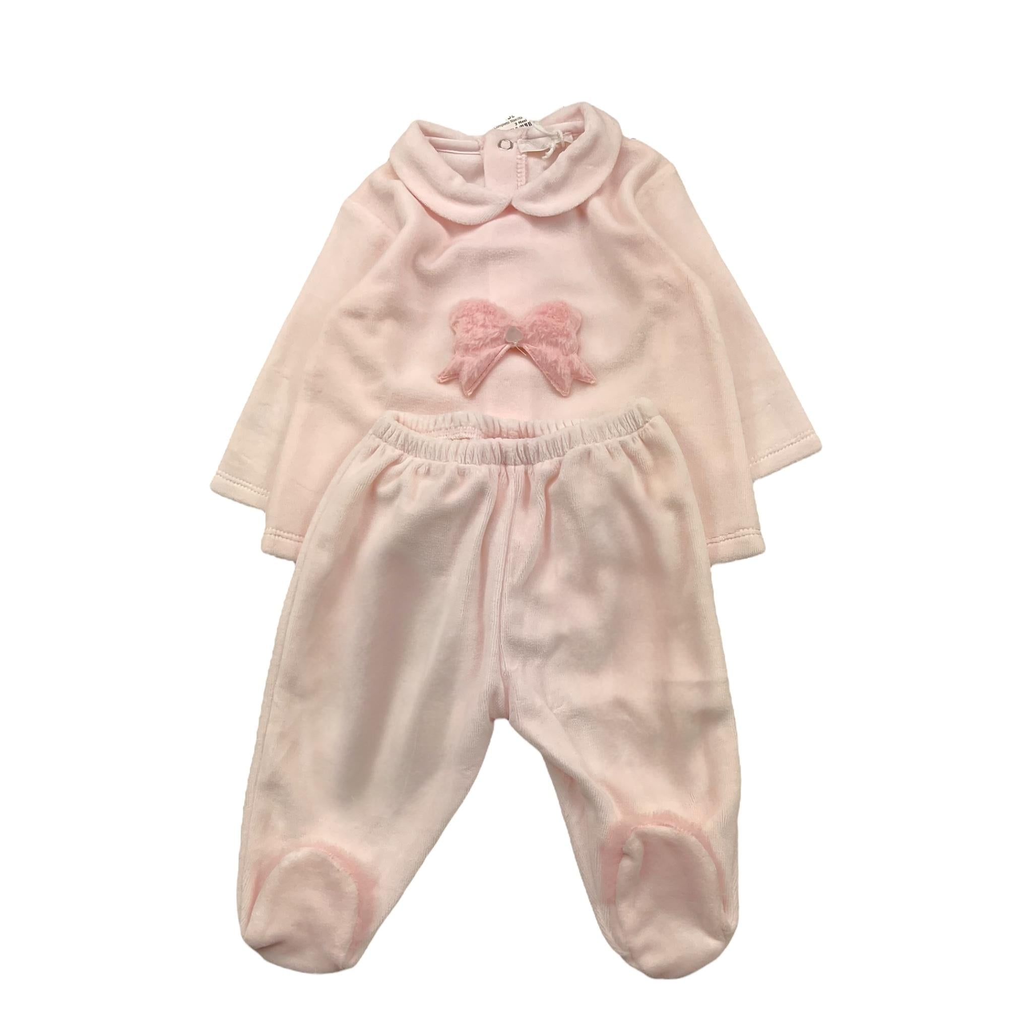 NINNAOH completo 2pz maglia- ghettina tinta unita Rosa per Neonata I2413C ROSA NINNAOH