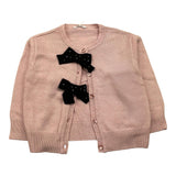 M+E' cardigan tinta unita con fiocco Rosa per Bambina UE0429 ROSA M+E'
