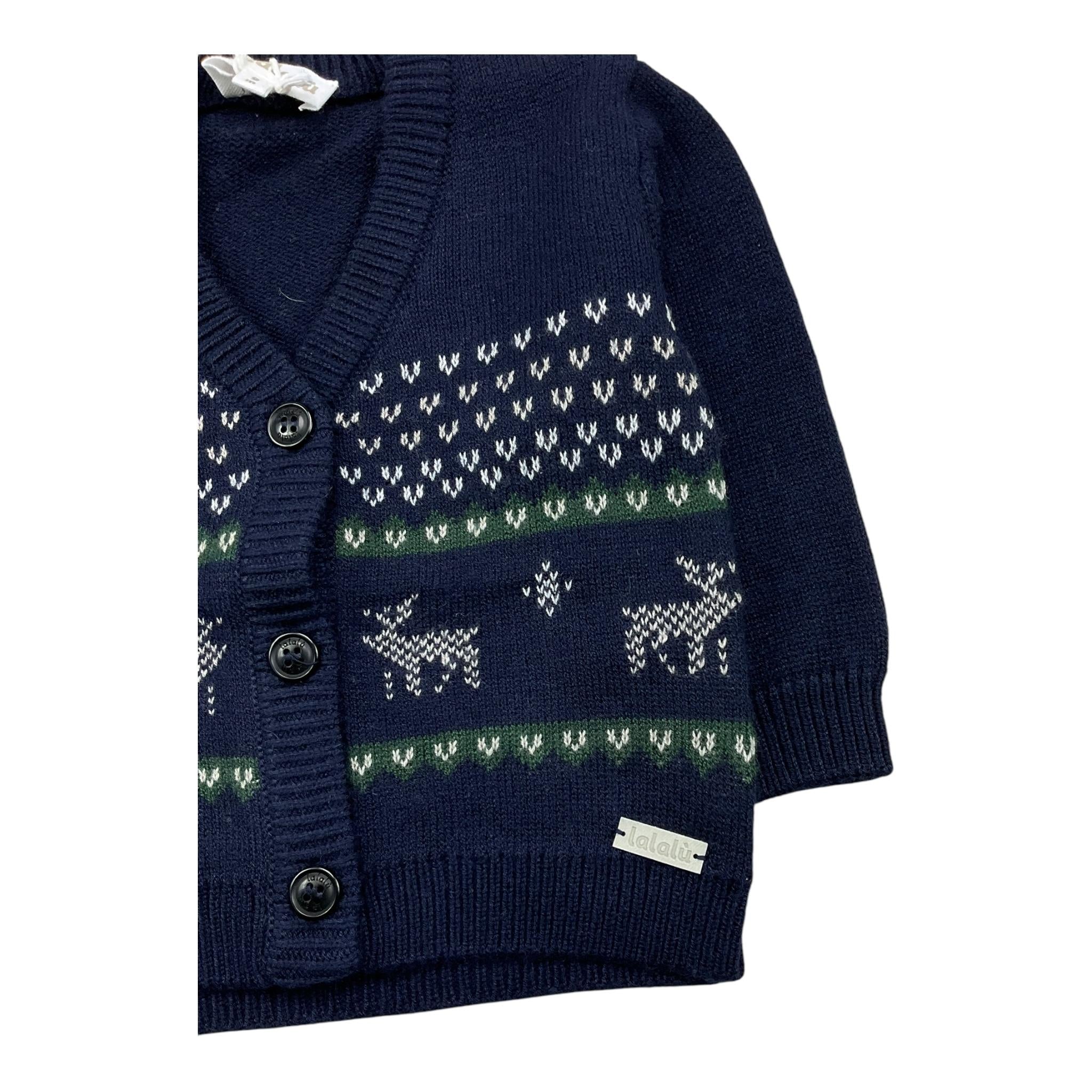 LALALU' completo 3 pezzi cardigan-camicia-pantalone Blu per Bambino CTL012N BLU LALALU'