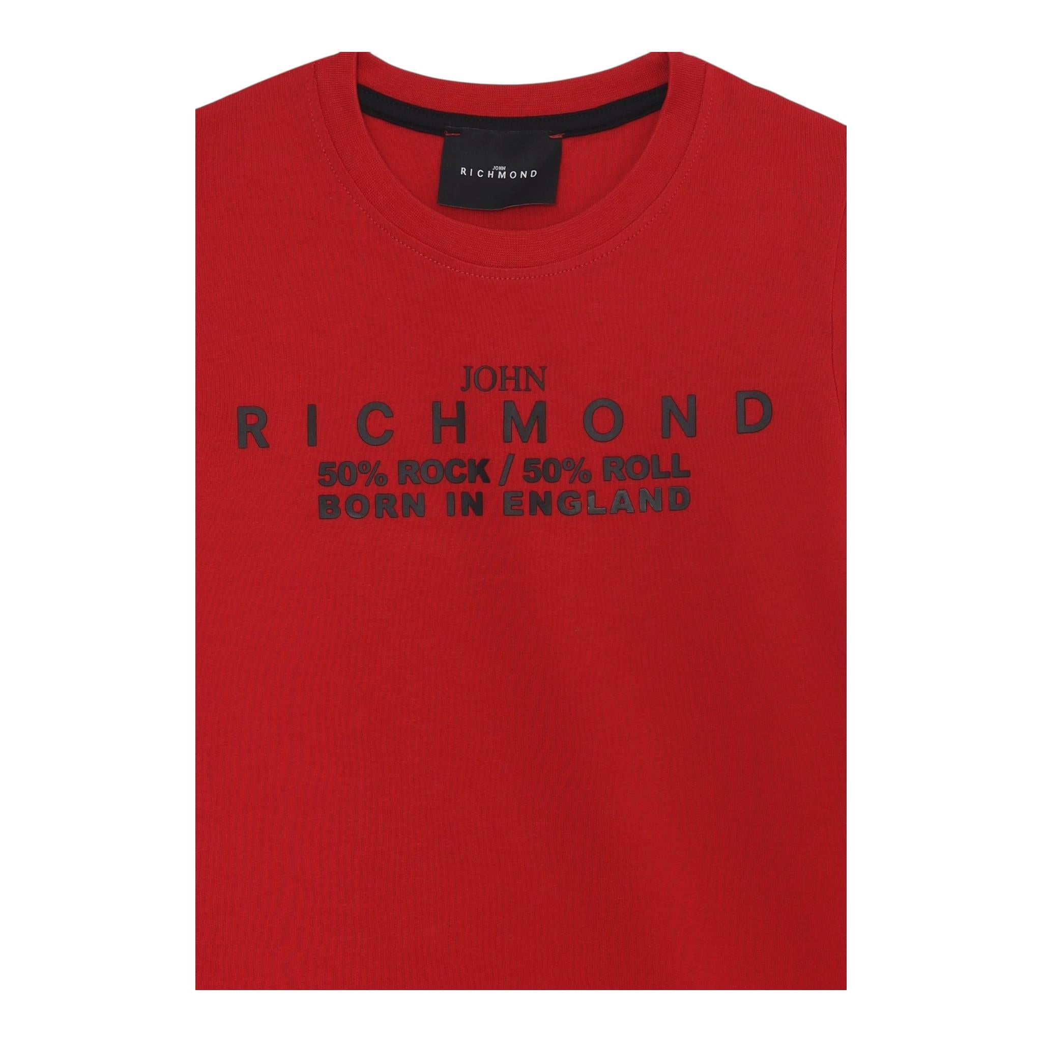 JOHN RICHMOND t-shirt girocollo tinta unita con logo Rosso per Bambino RBA24048TS ROSSO JOHN RICHMOND