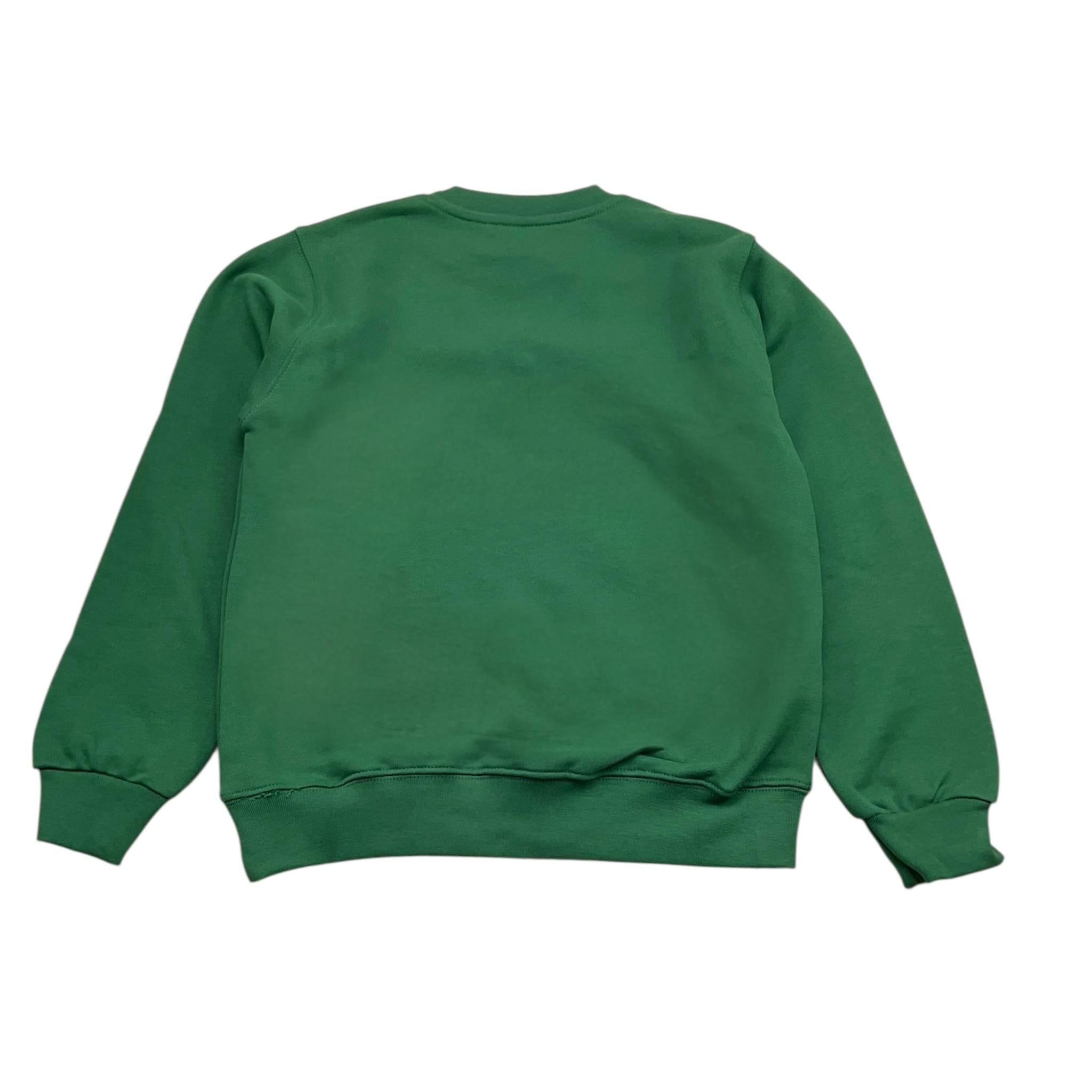 DISCLAIMER felpa girocollo tinta unita con stampa Verde per Bambino 24IDK58244 VERDE DISCLAIMER
