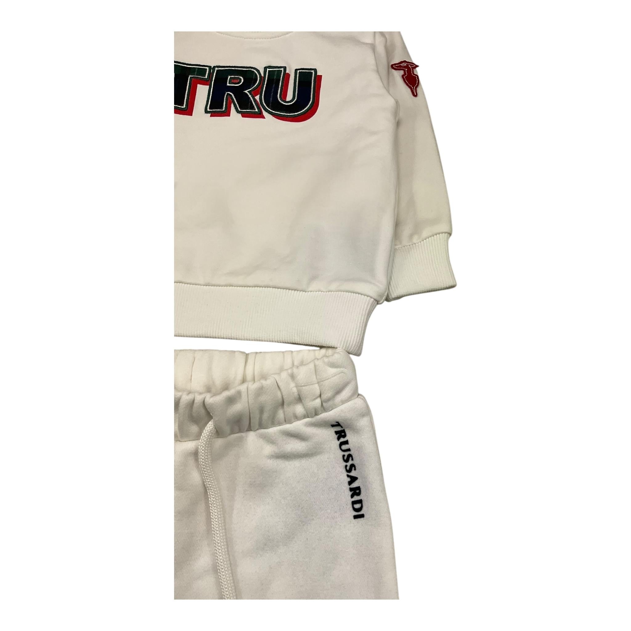 TRUSSARDI completo 2 pezzi felpa-pantalone tinta unita Bianco per Neonato TIA25031CF BIANCO TRUSSARDI