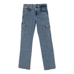 CALVIN KLEIN jeans tinta unita con tasconi Azzurro per Bambino IG0IG02698 AZZURRO CALVIN KLEIN