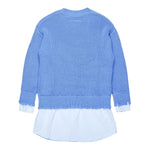 MAISON MARGIELA maglia girocollo tinta unita con camicia Azzurro per Bambino M60643 AZZURRO MAISON MARGIELA