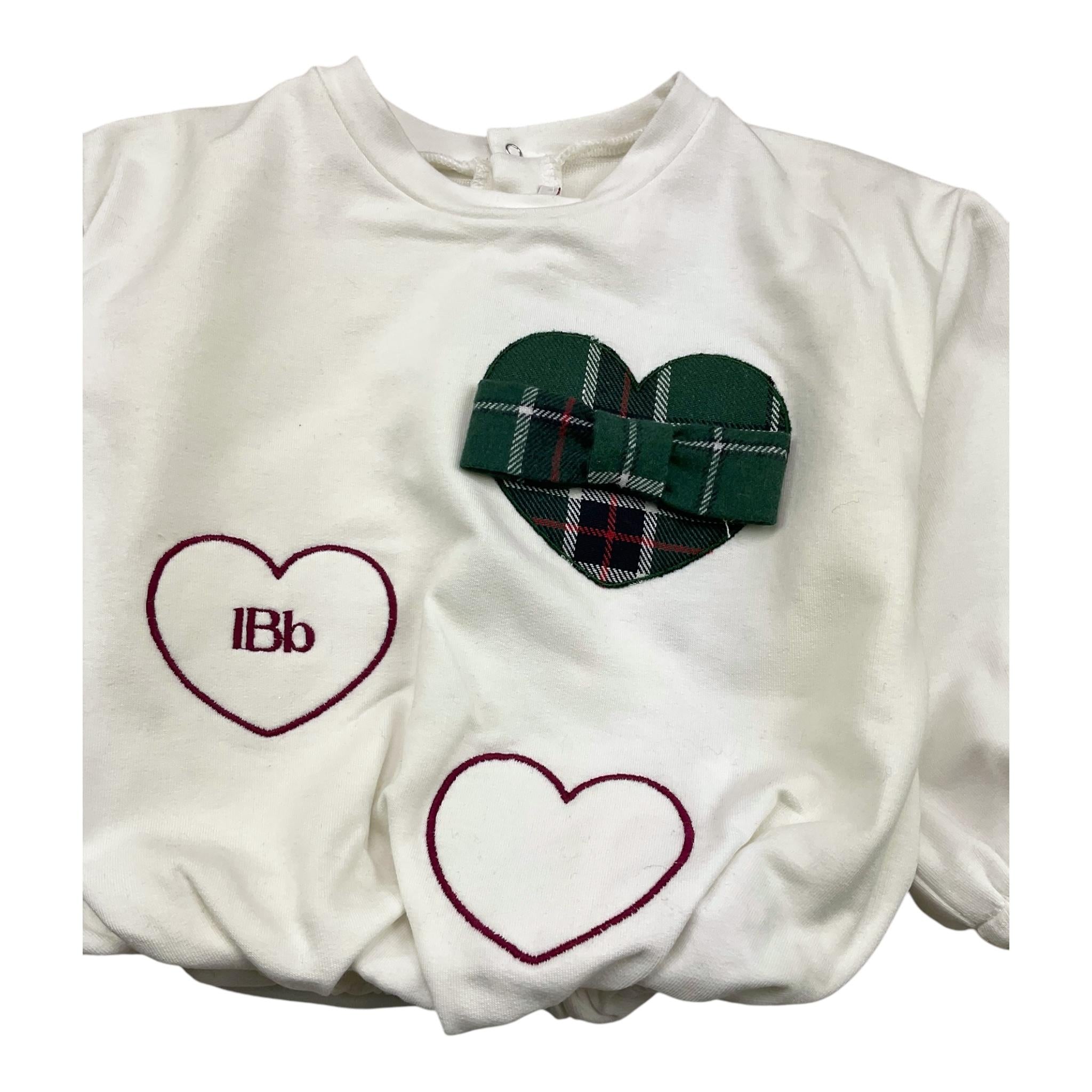 LE BEBE' felpa chiusa tinta unita con cuori Panna per Neonata LBG6113 PANNA LE BEBE'