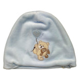 NANAN cappello tinta unita con stampa in velluto Azzurro per Neonato I24013PCA AZZURRO NANAN