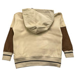 YES LONDON felpa chiusa con cappuccio tinta unita con maniche in contrasto Panna per Bambino JR5063X PANNA YES LONDON