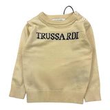 TRUSSARDI maglia girocollo tinta unita con stampa Panna per Neonato TIA25020MA PANNA TRUSSARDI