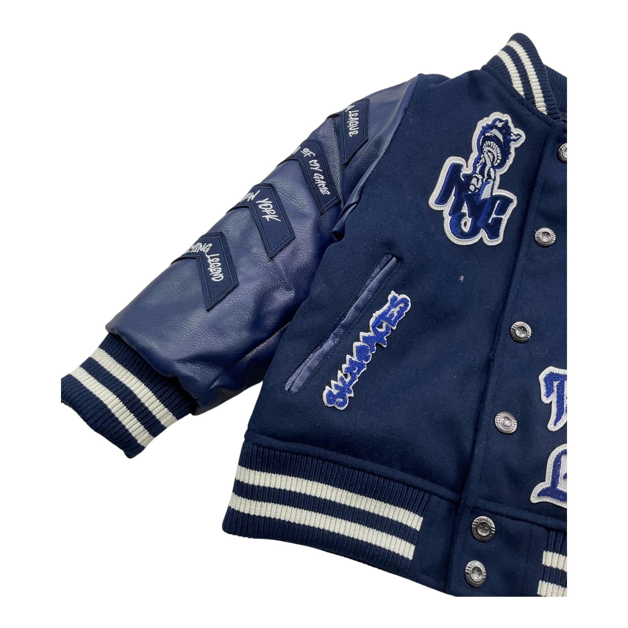 TOP GUN giubbino modello bomber con maniche in similpelle Blu per Bambino 02G0549 BLU TOP GUN