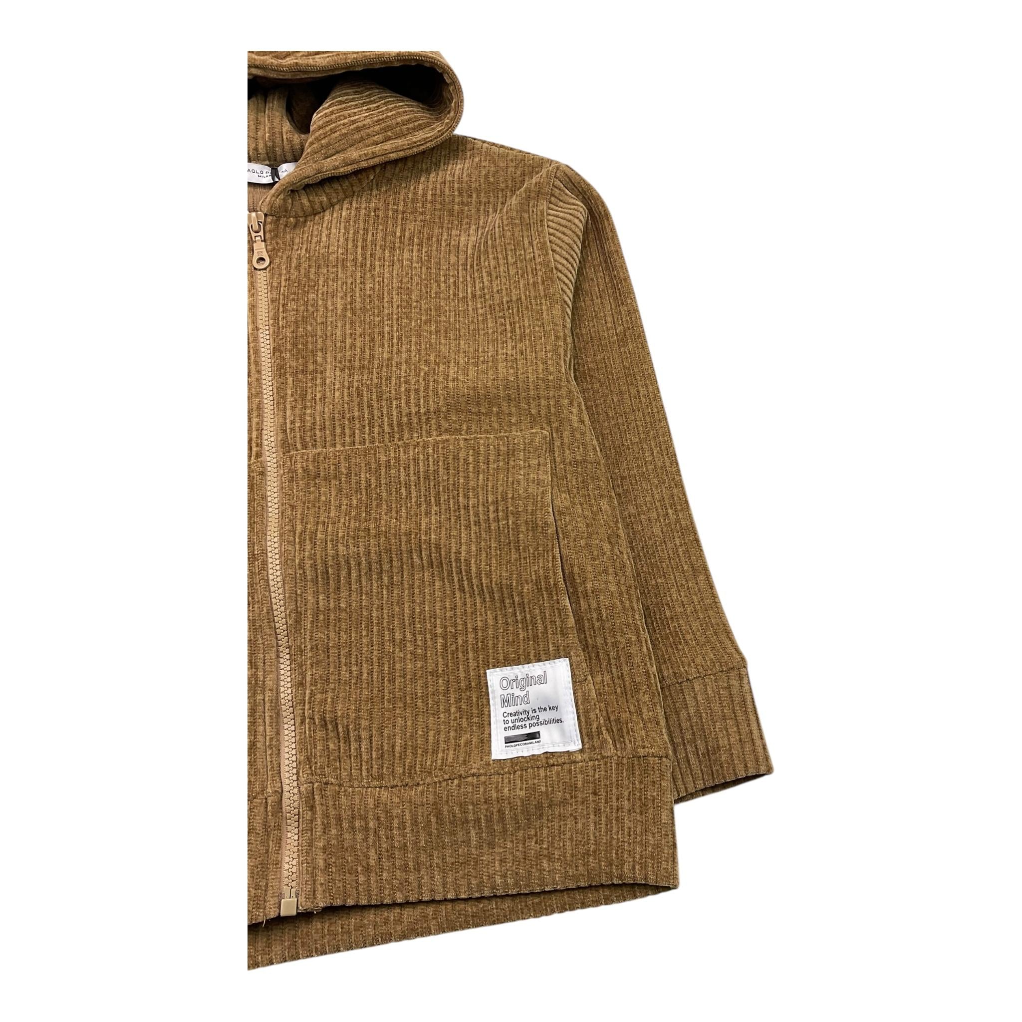 PAOLO PECORA felpa con zip e cappuccio tinta unita Cammello per Bambino PP4142 CAMMELLO PAOLO PECORA