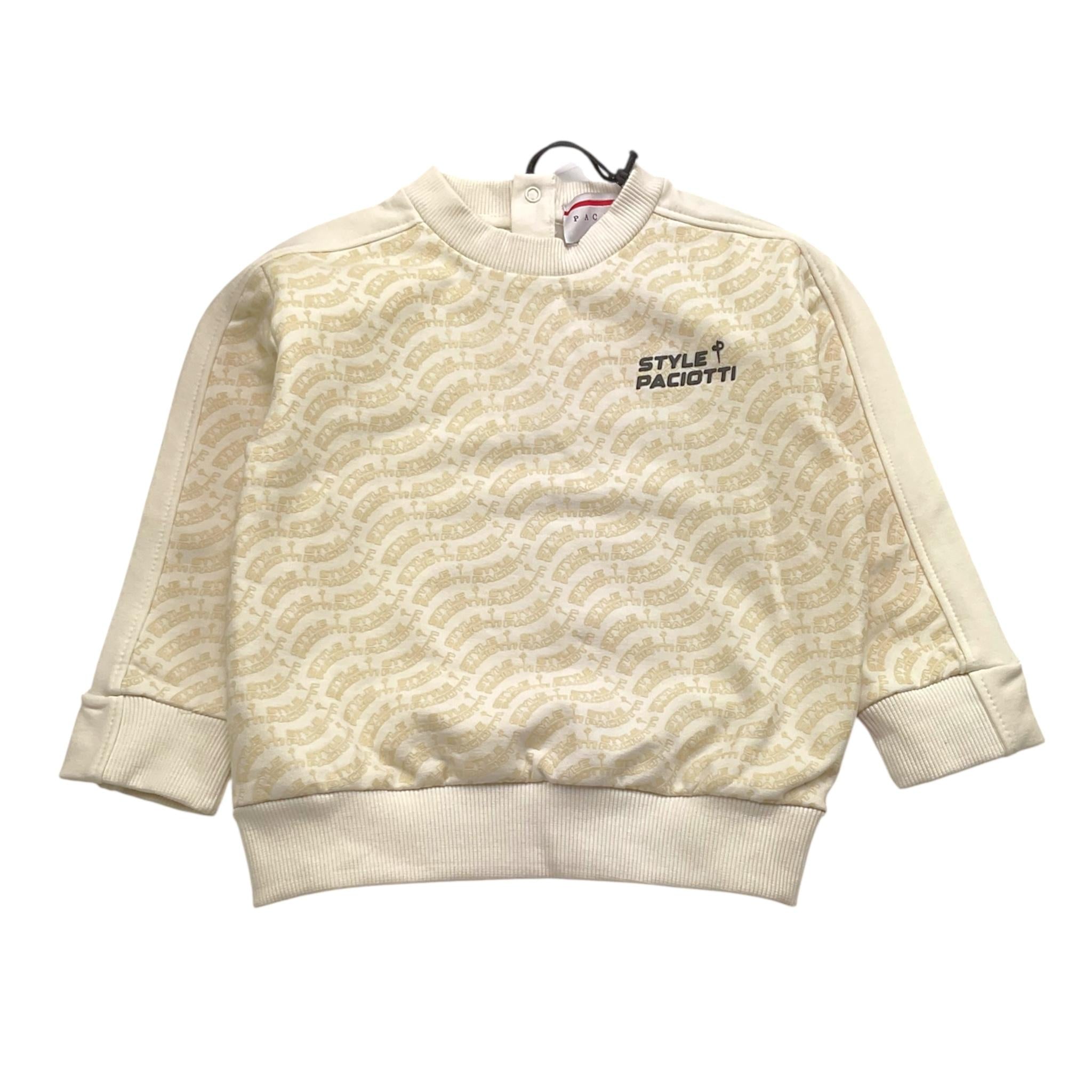 CESARE PACIOTTI felpa tinta unita girocollo logata Panna per Bambino MFP5302BX PANNA CESARE PACIOTTI
