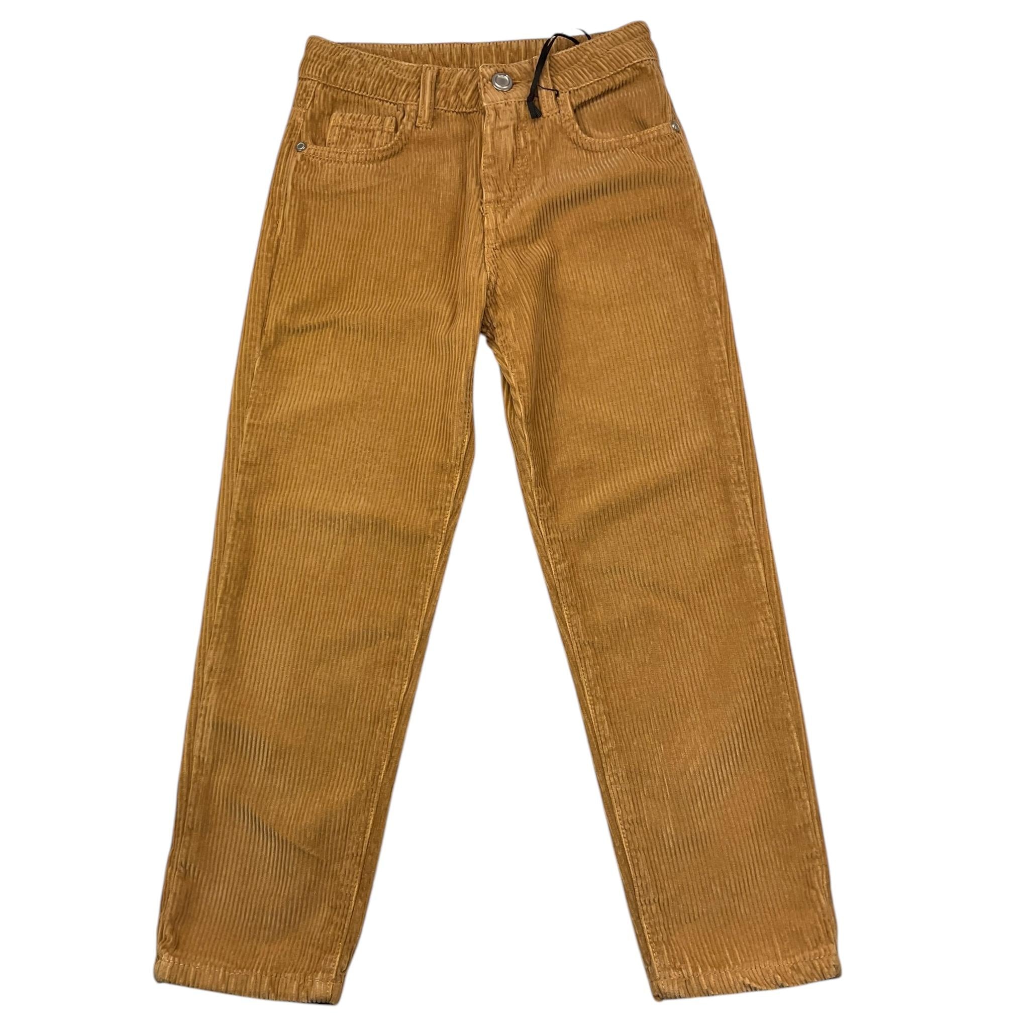 TRUSSARDI pantalone in camoscio tinta unita con girovita regolabile Senape per Bambino TBA25025PA SENAPE TRUSSARDI