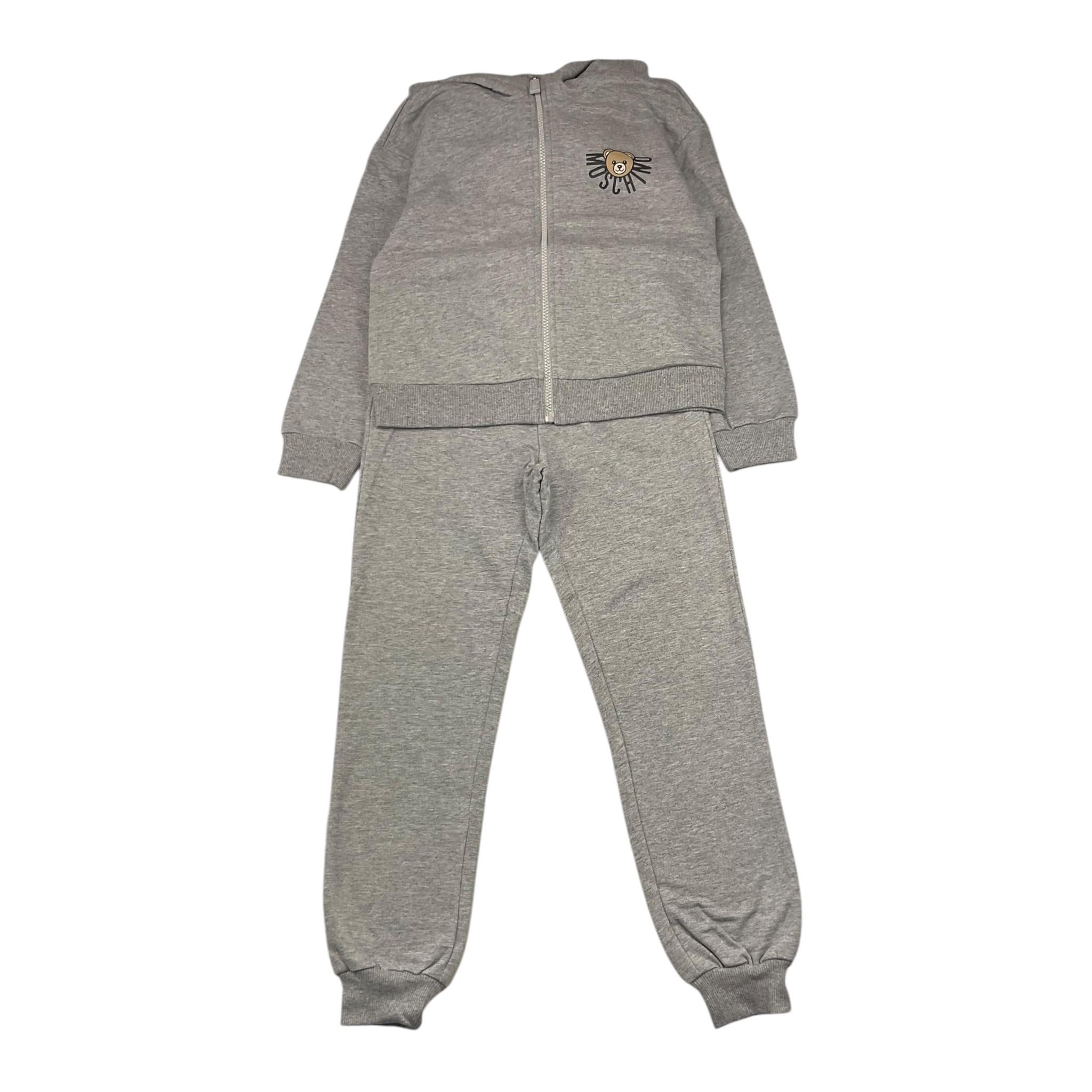 MOSCHINO completo 2pz tinta unita felpa-pantalone Grigio per Bambino HMK03X GRIGIO MOSCHINO