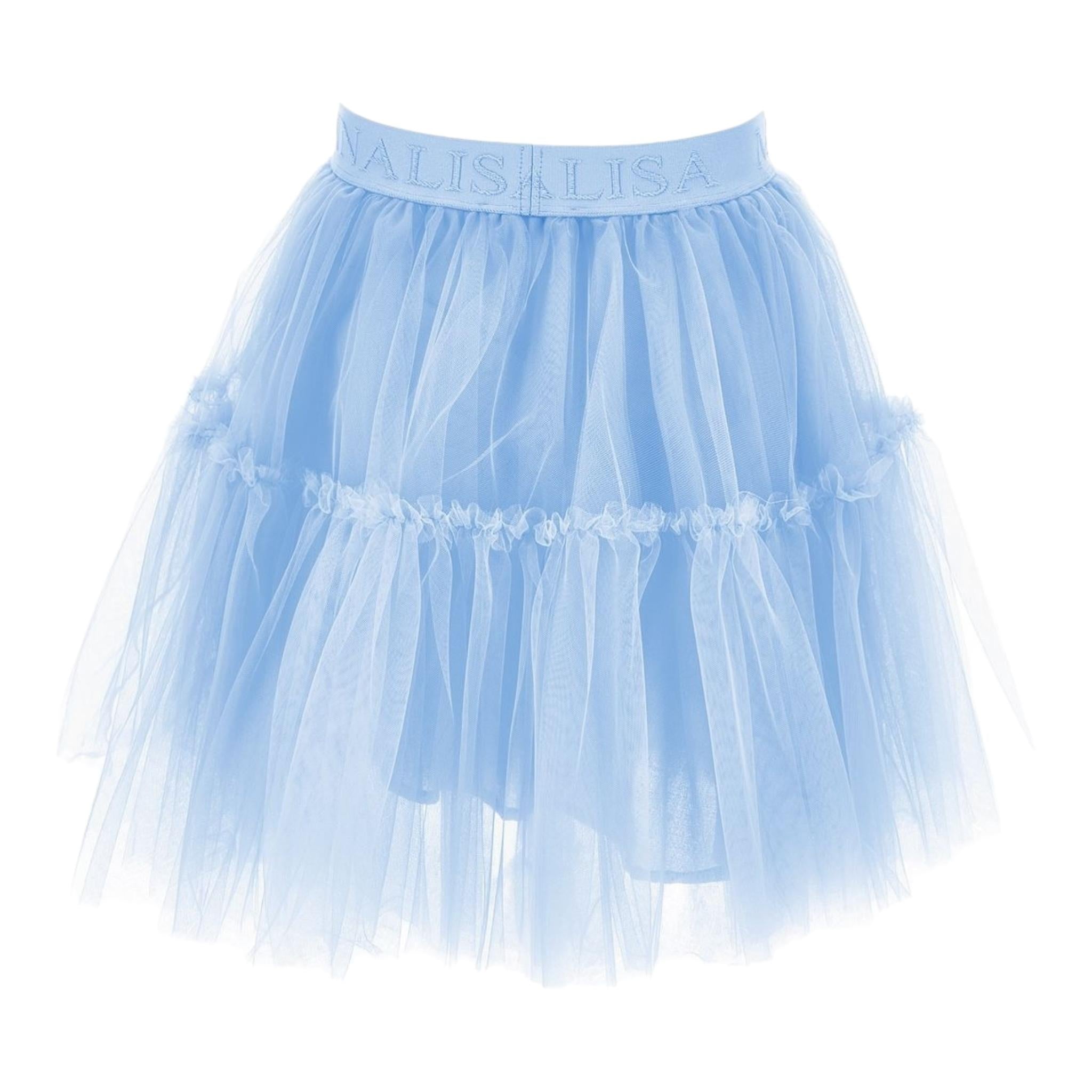 MONNALISA gonna tinta unita con tulle Azzurro per Bambina 17CGONJ AZZURRO MONNALISA