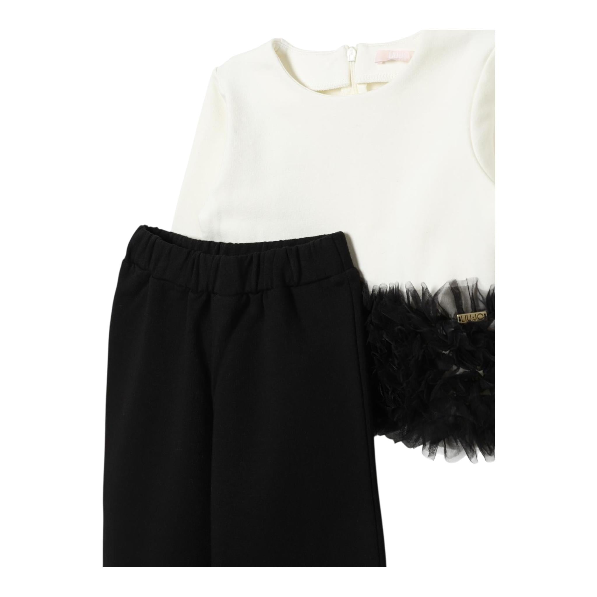 LIU JO completo shirt-pantalone bicolore Panna/nero per Bambina KF4111XX PANNA/NERO LIU JO