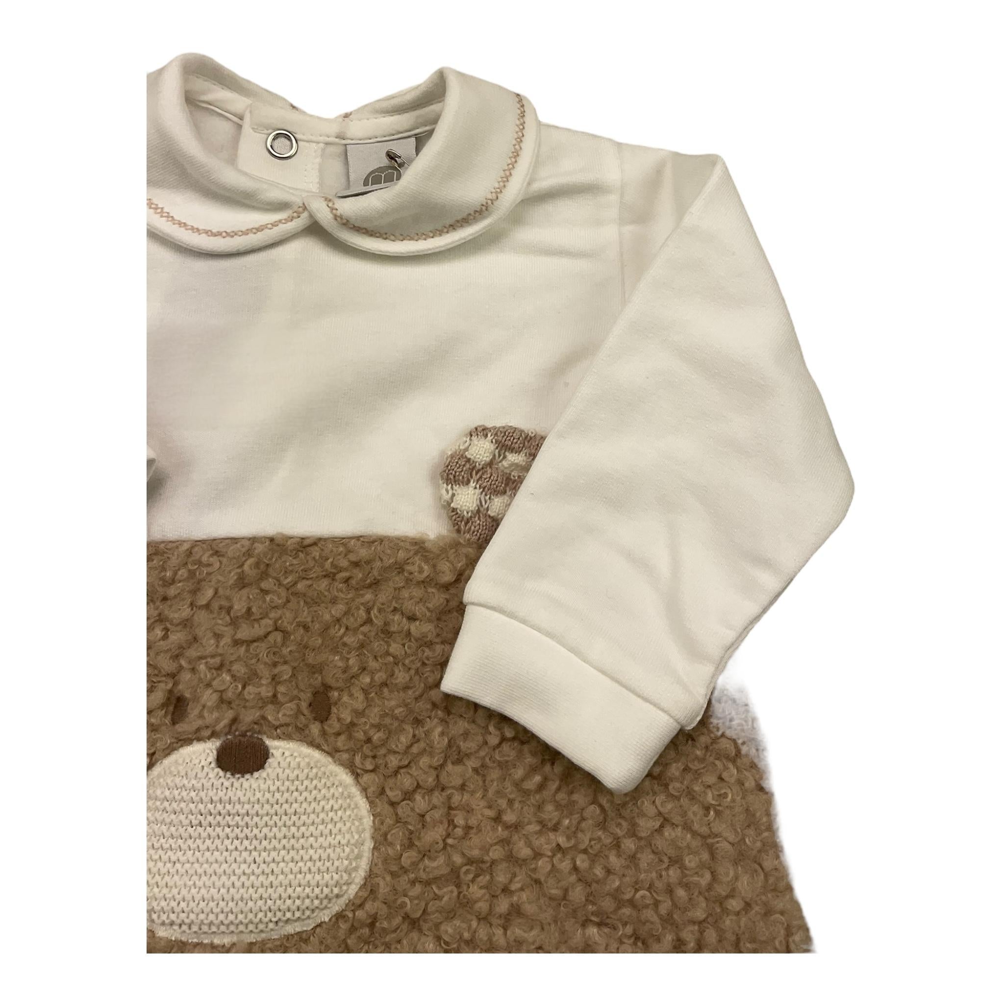 MARLU' tutina bicolore con stampa Bianco/beige per Neonato IB5614XX BIANCO/BEIGE MARLU'