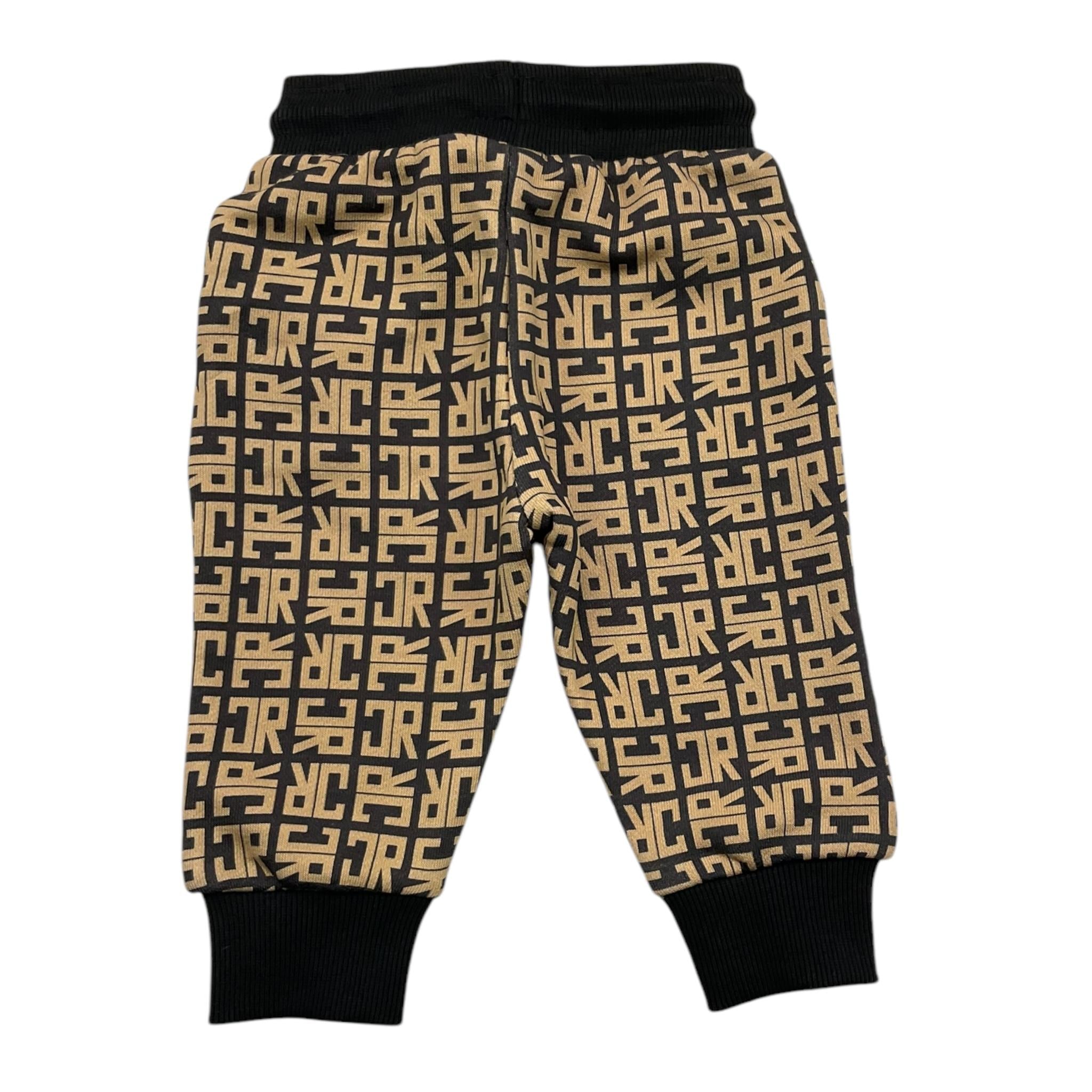 JOHN RICHMOND pantalone tuta tinta unita con logo Nero/beige per Neonato RIA25049PA NERO/BEIGE JOHN RICHMOND