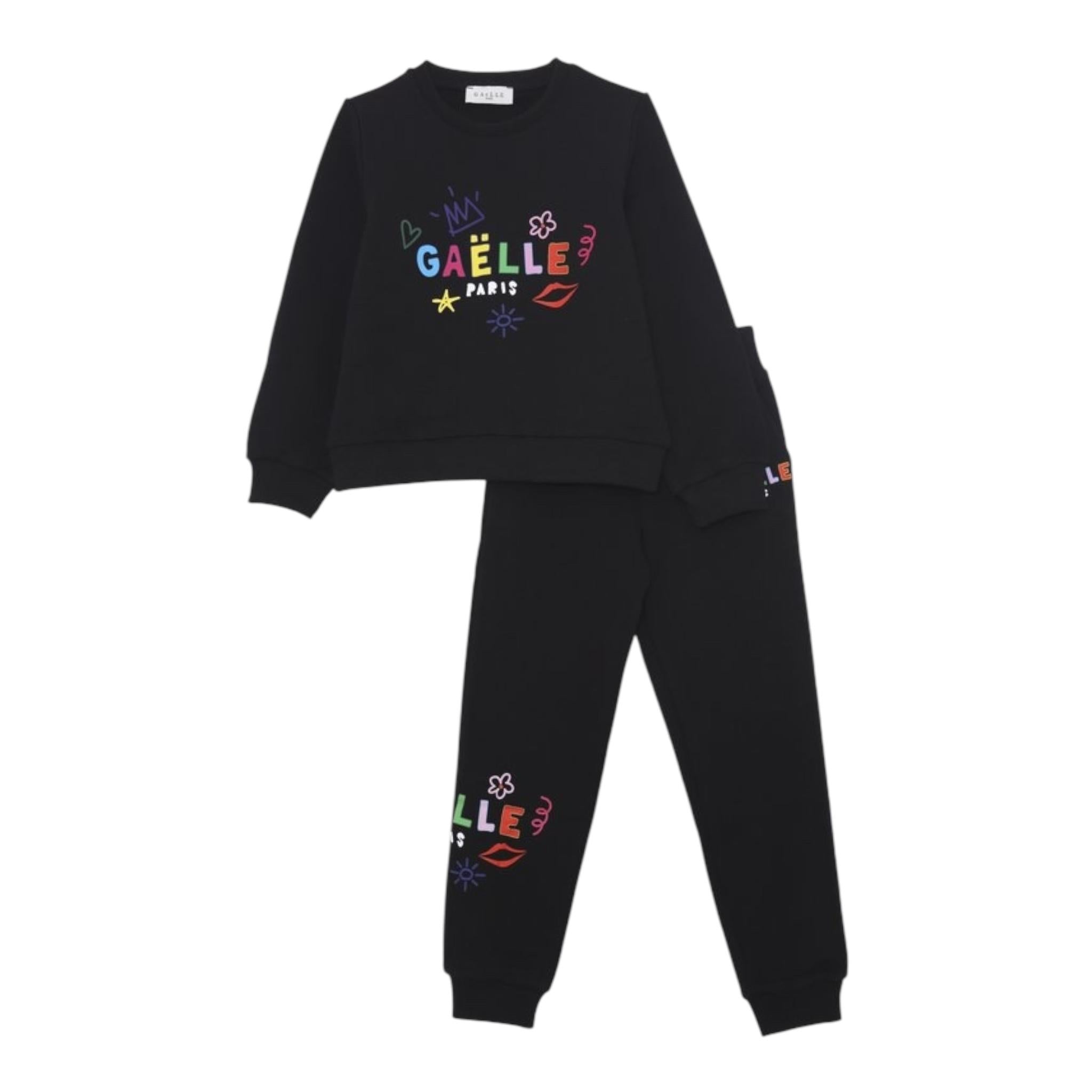 GAELLE completo 2pz felpa-pantalone tinta unita Nero per Bambina 2741T00527 NERO GAELLE