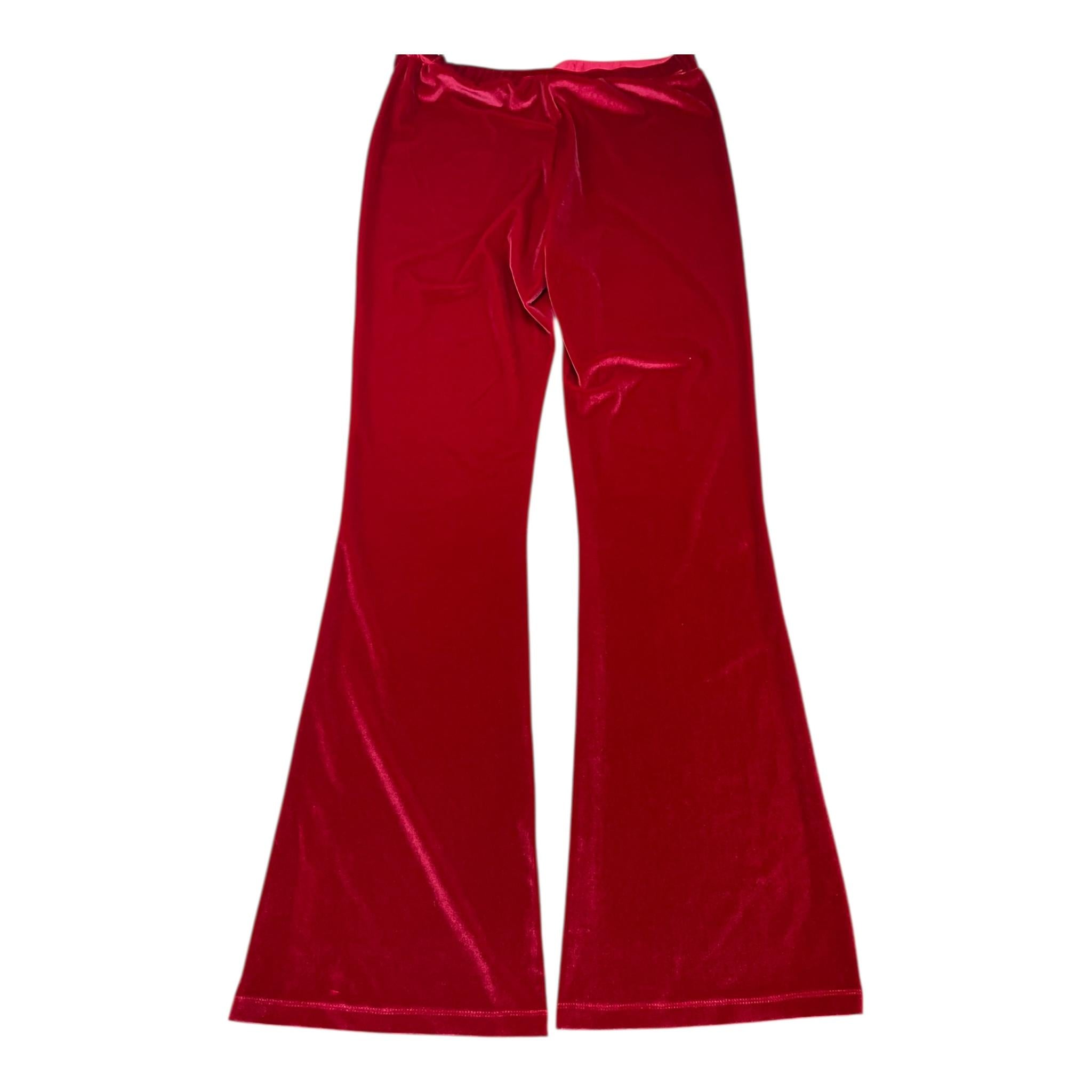 LIU JO pantalone tinta unita in velluto modello a zampa Rosso per Bambina GF3222 ROSSO LIU JO