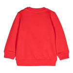 MOSCHINO felpa chiusa girocollo tinta unita con stampa in contrasto Rosso per Neonato M6F04Q ROSSO MOSCHINO