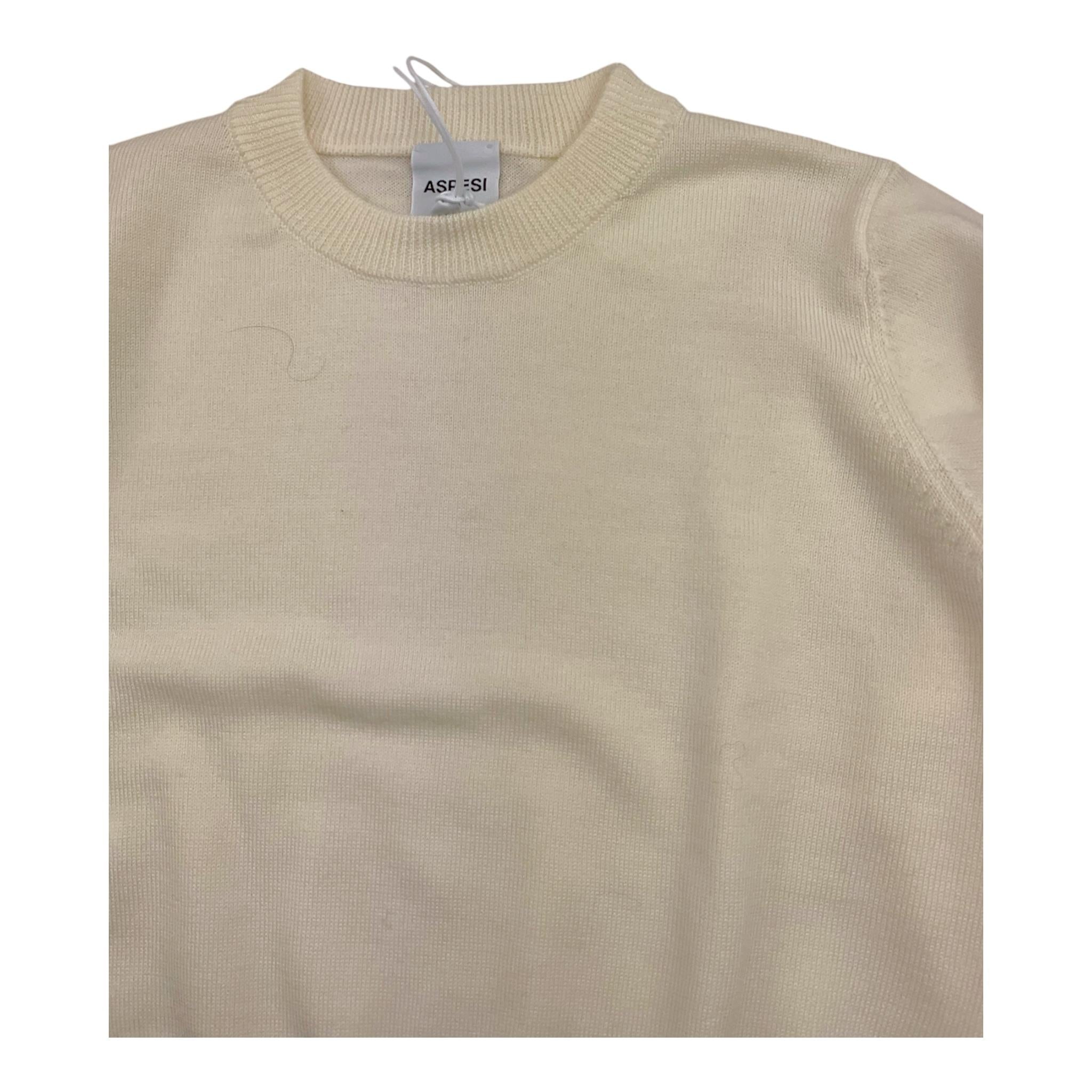 ASPESI maglia tinta unita girocollo Panna per Bambina F24033MAEM908 PANNA ASPESI