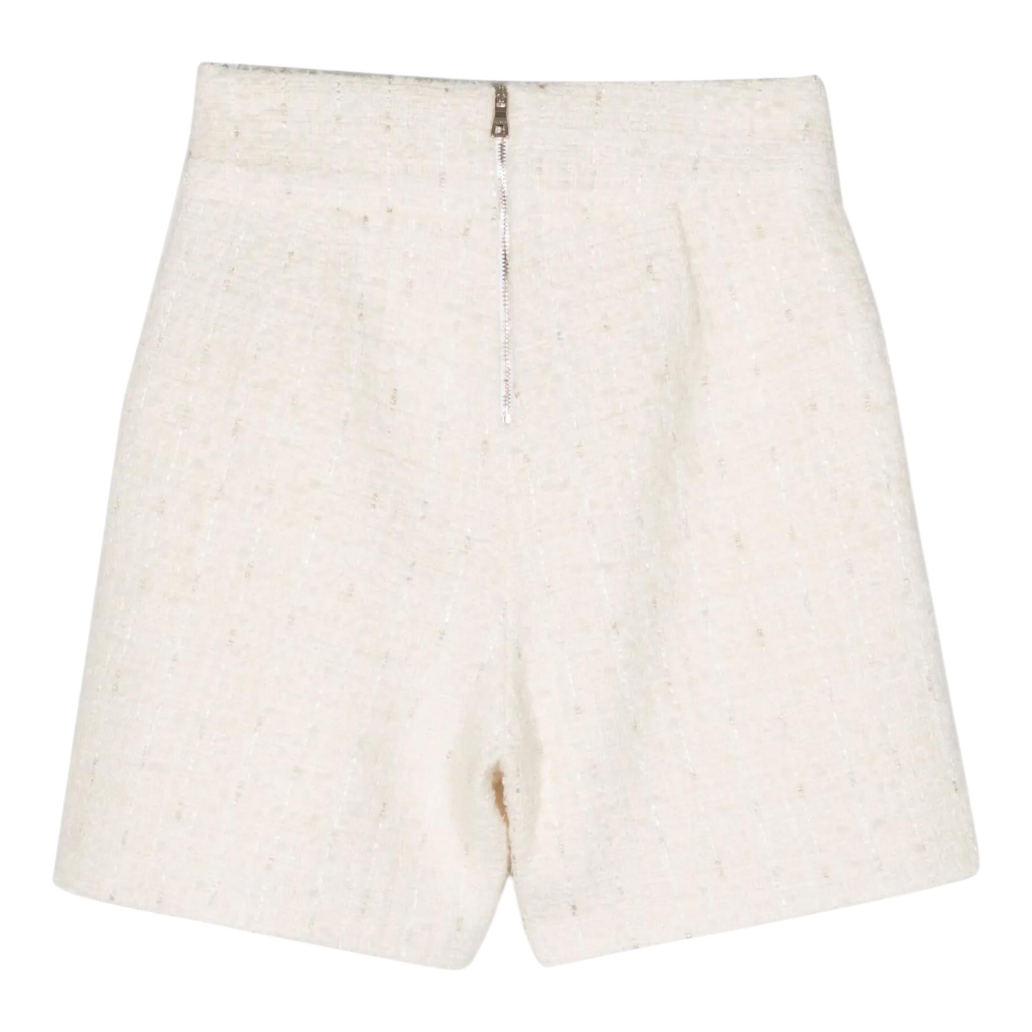 BALMAIN short tinta unita con bottoni in contrasto Panna per Bambina BT6B89 PANNA BALMAIN