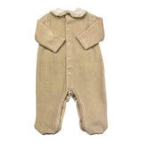 LE BEBE' tutina manica lunga tinta unita in ciniglia Beige per Neonato LBB5095 BEIGE LE BEBE'