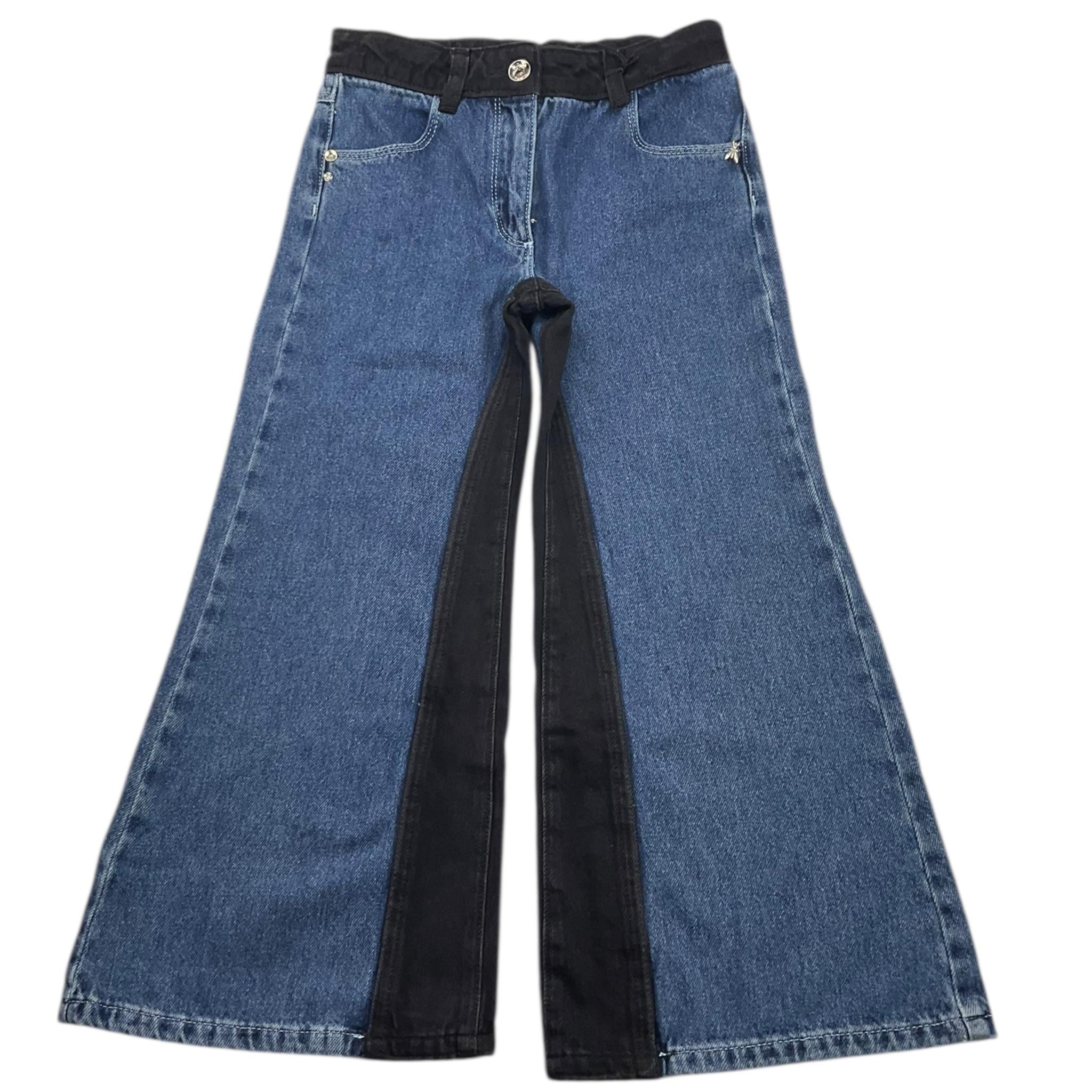 PATRIZIA PEPE jeans tinta unita modello palazzo con profili in contrasto Blu per Bambina 7P0320 BLU PATRIZIA PEPE