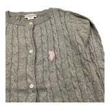 U.S. POLO ASSN cardigan tinta unita cn trecce Grigio per Bambina US40675001 GRIGIO U.S. POLO ASSN