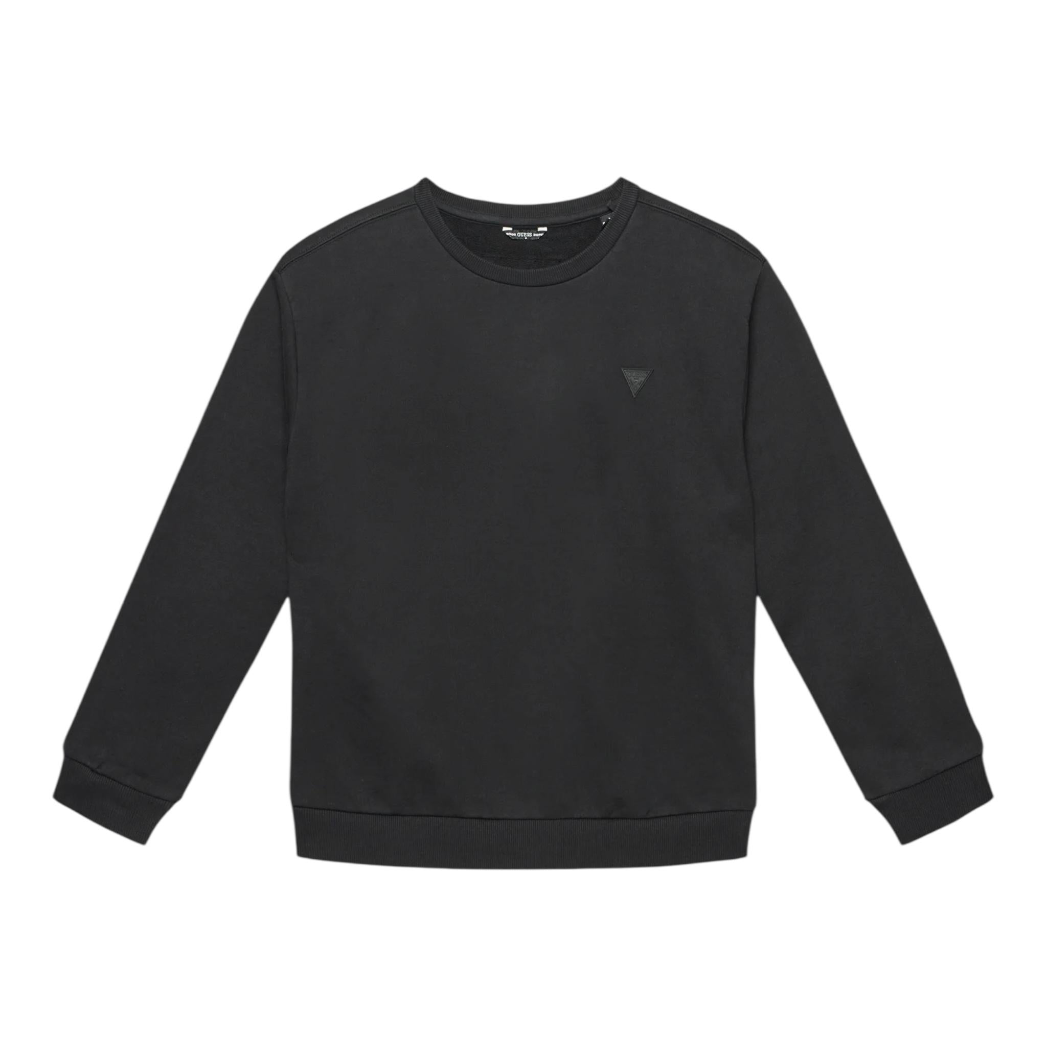GUESS felpa chiusa girocollo tinta unita con logo Nero per Bambino L4YQ05KAD73X NERO GUESS