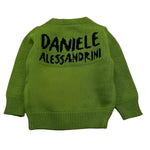 DANIELE ALESSANDRINI cardigan tinta unita con logo Verde per Neonato 1291W00060N VERDE DANIELE ALESSANDRINI